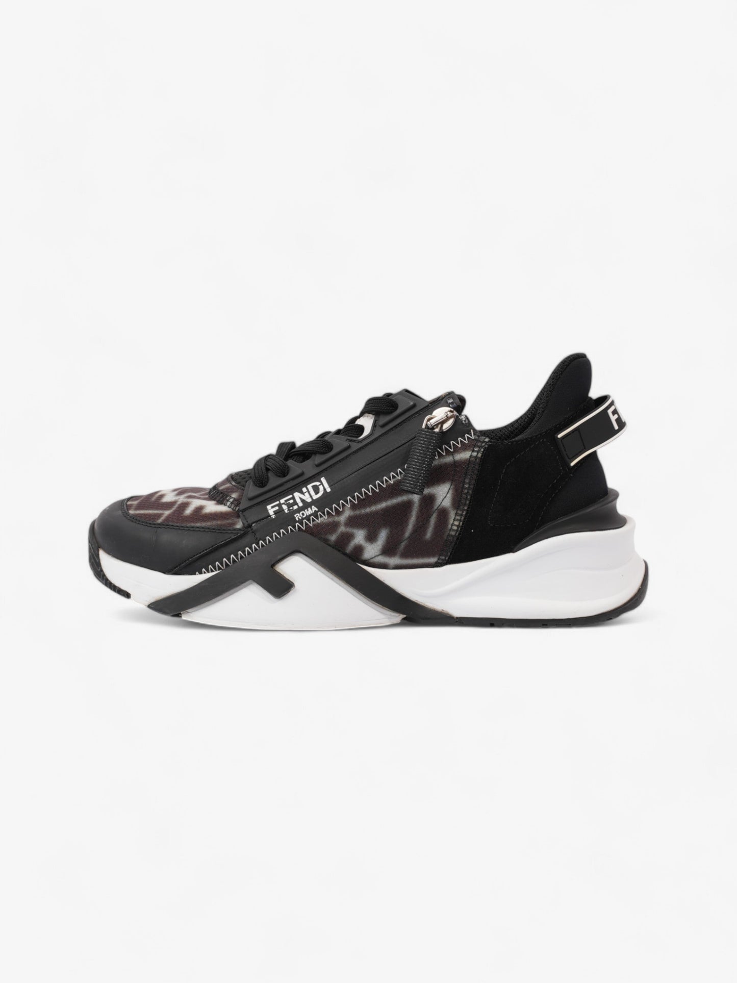 Fendi Flow Sneakers Black / White Canvas EU 38 UK 5