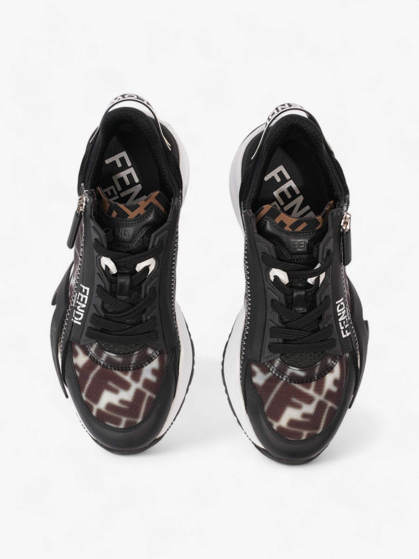 Fendi Flow Sneakers Black / White Canvas EU 38 UK 5