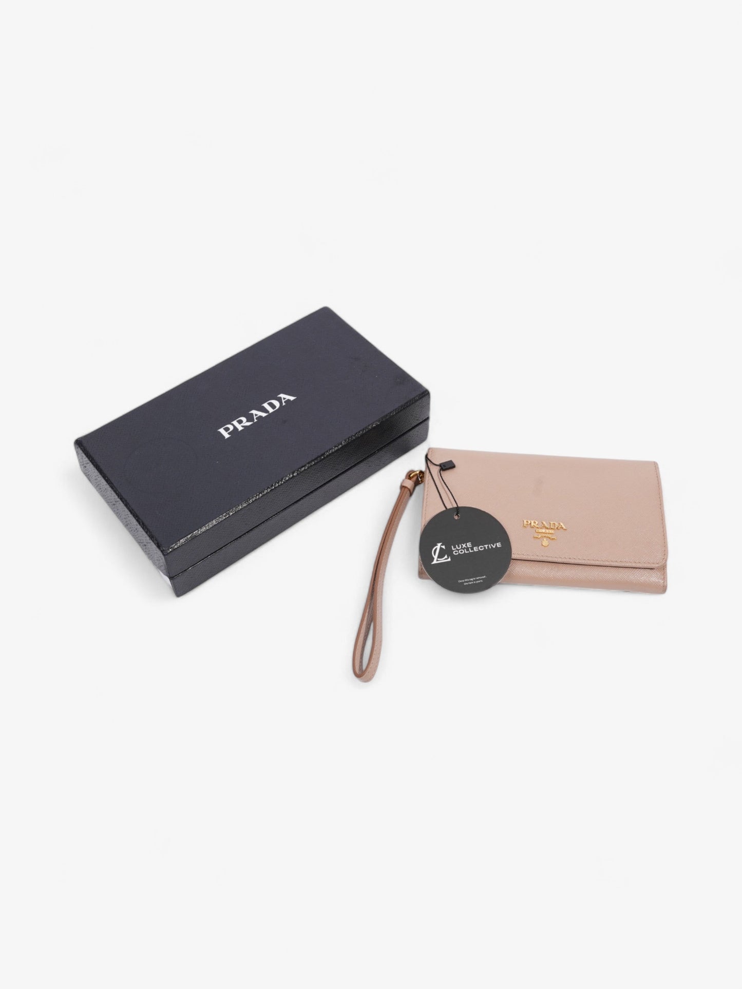 Prada Continental Flap Wallet Beige Saffiano Leather