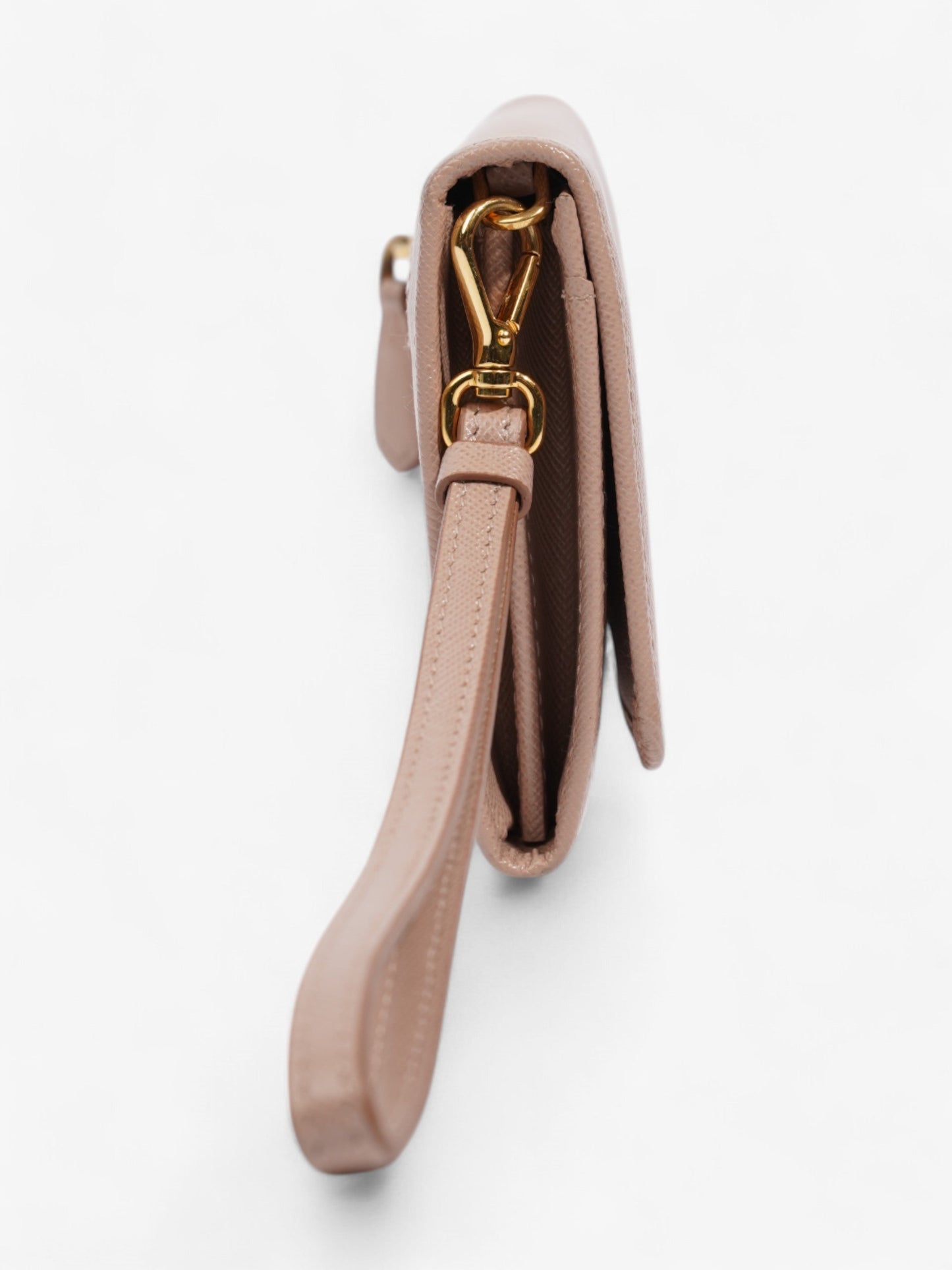 Prada Continental Flap Wallet Beige Saffiano Leather