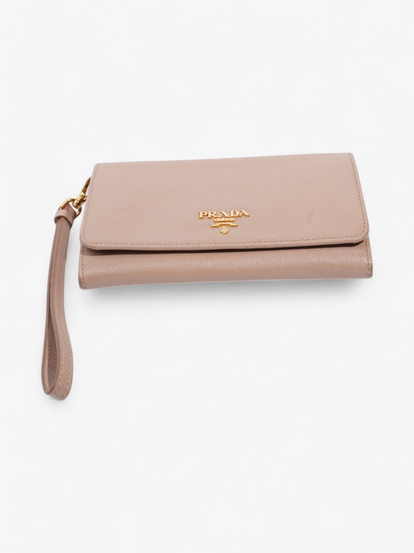 Prada Continental Flap Wallet Beige Saffiano Leather
