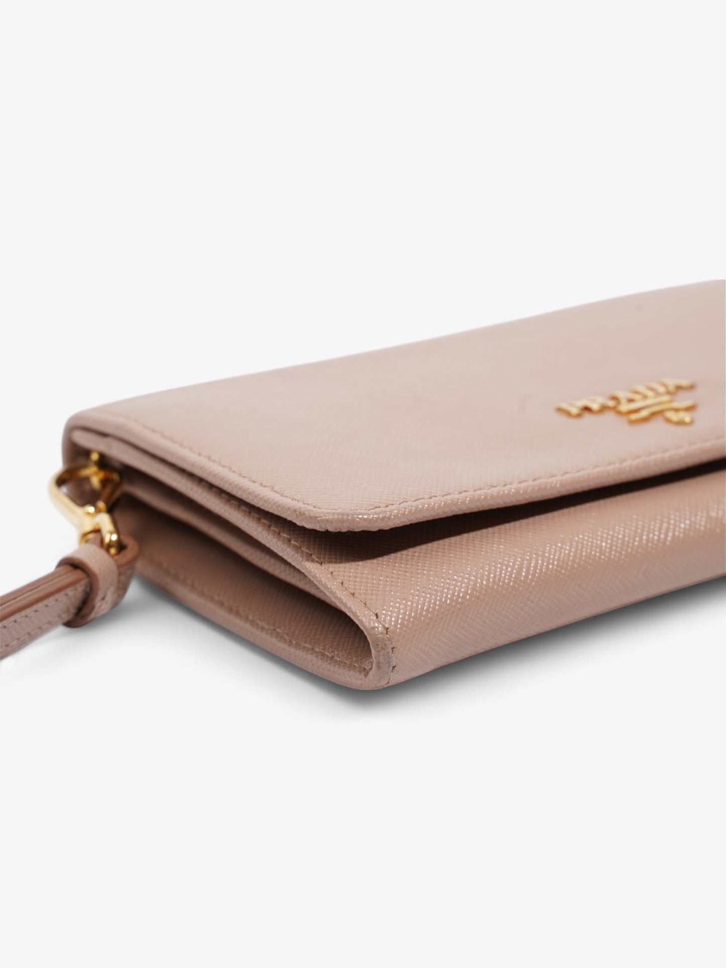 Prada Continental Flap Wallet Beige Saffiano Leather