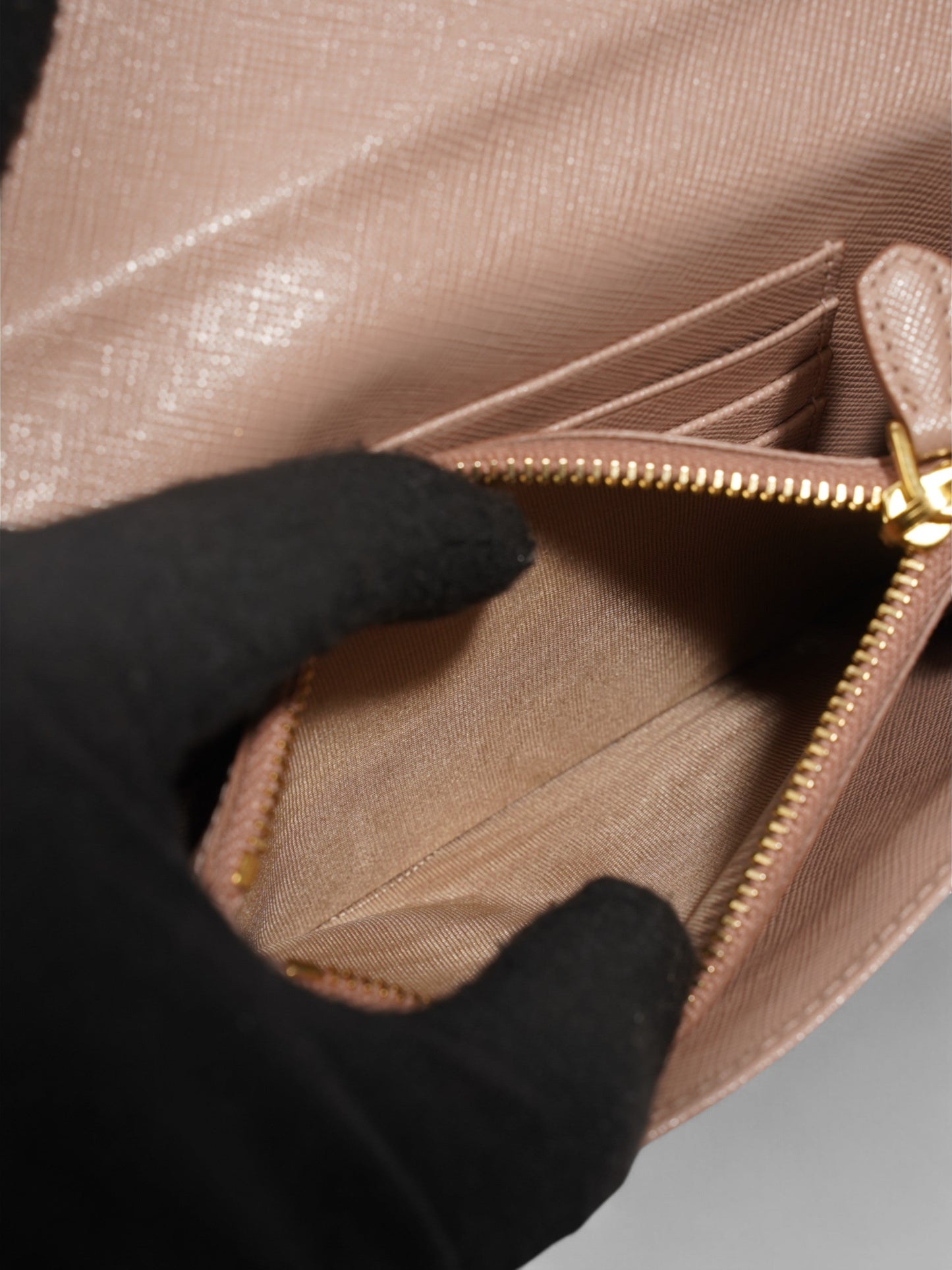 Prada Continental Flap Wallet Beige Saffiano Leather
