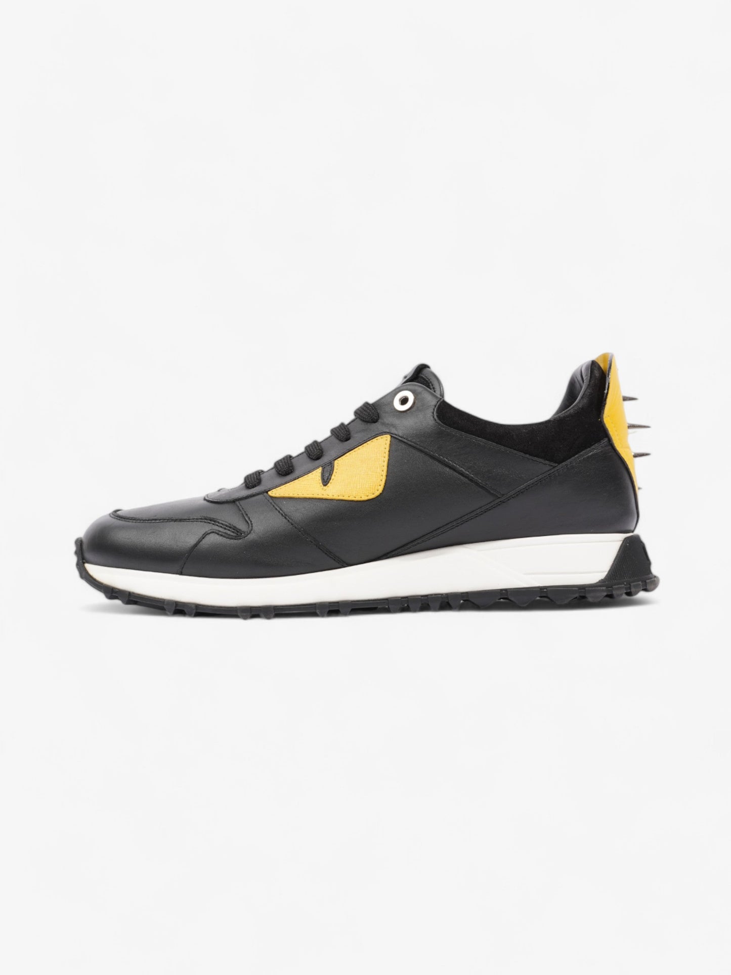 Fendi Monster Eyes Runner Black / Yellow / White Leather EU 42 UK 8