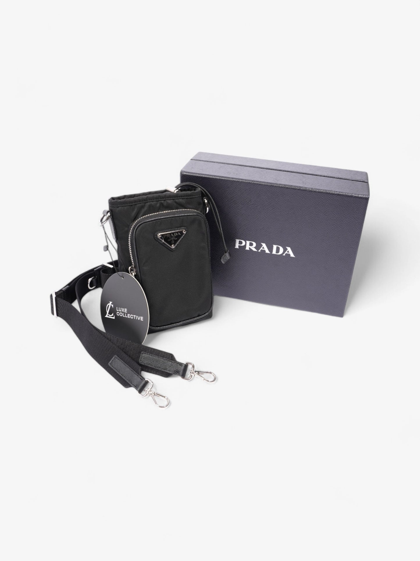 Prada Phone Case Crossbody Black Re Nylon