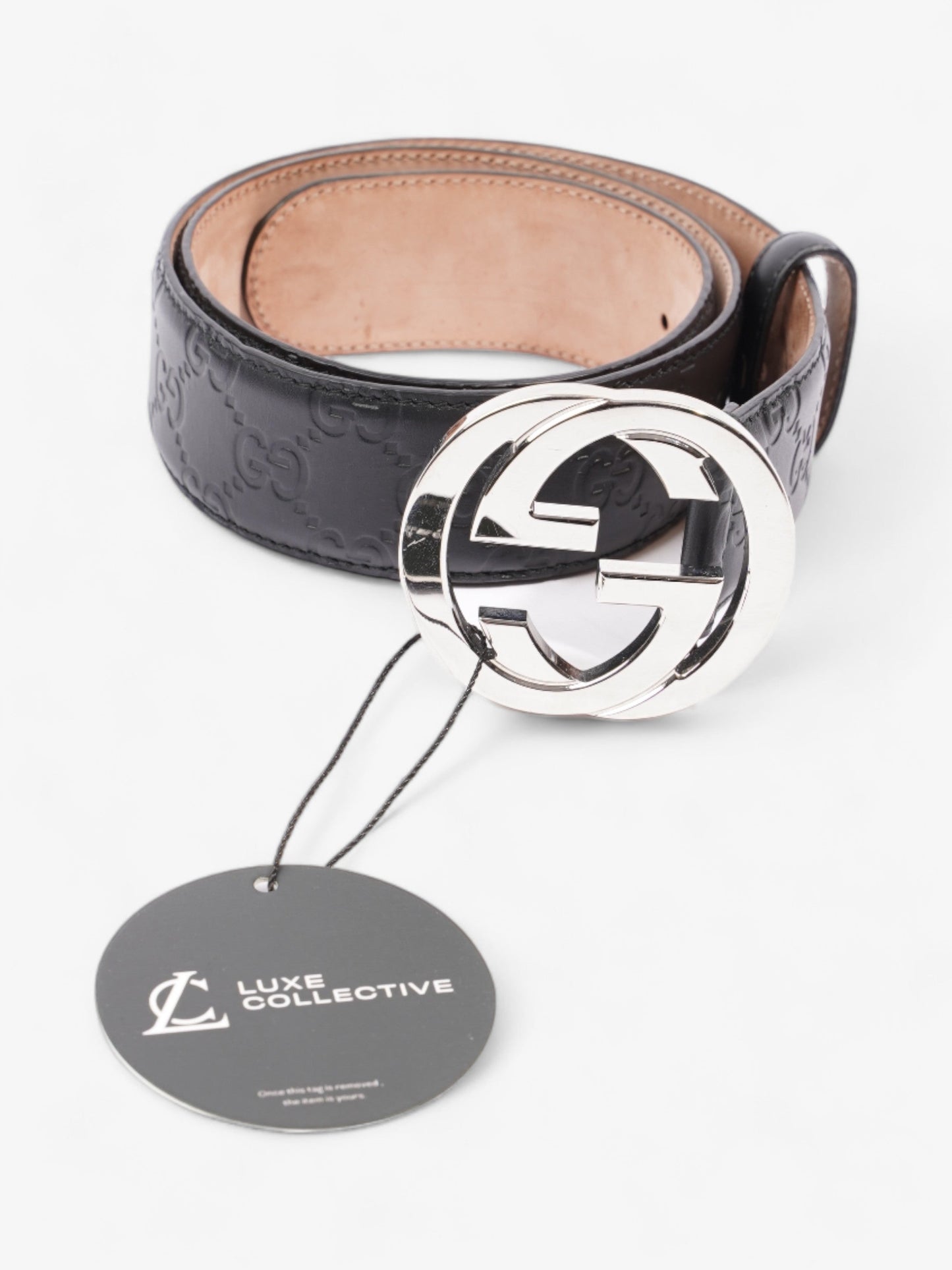 Gucci Blondie Wide Belt Black Leather 80cm / 32"