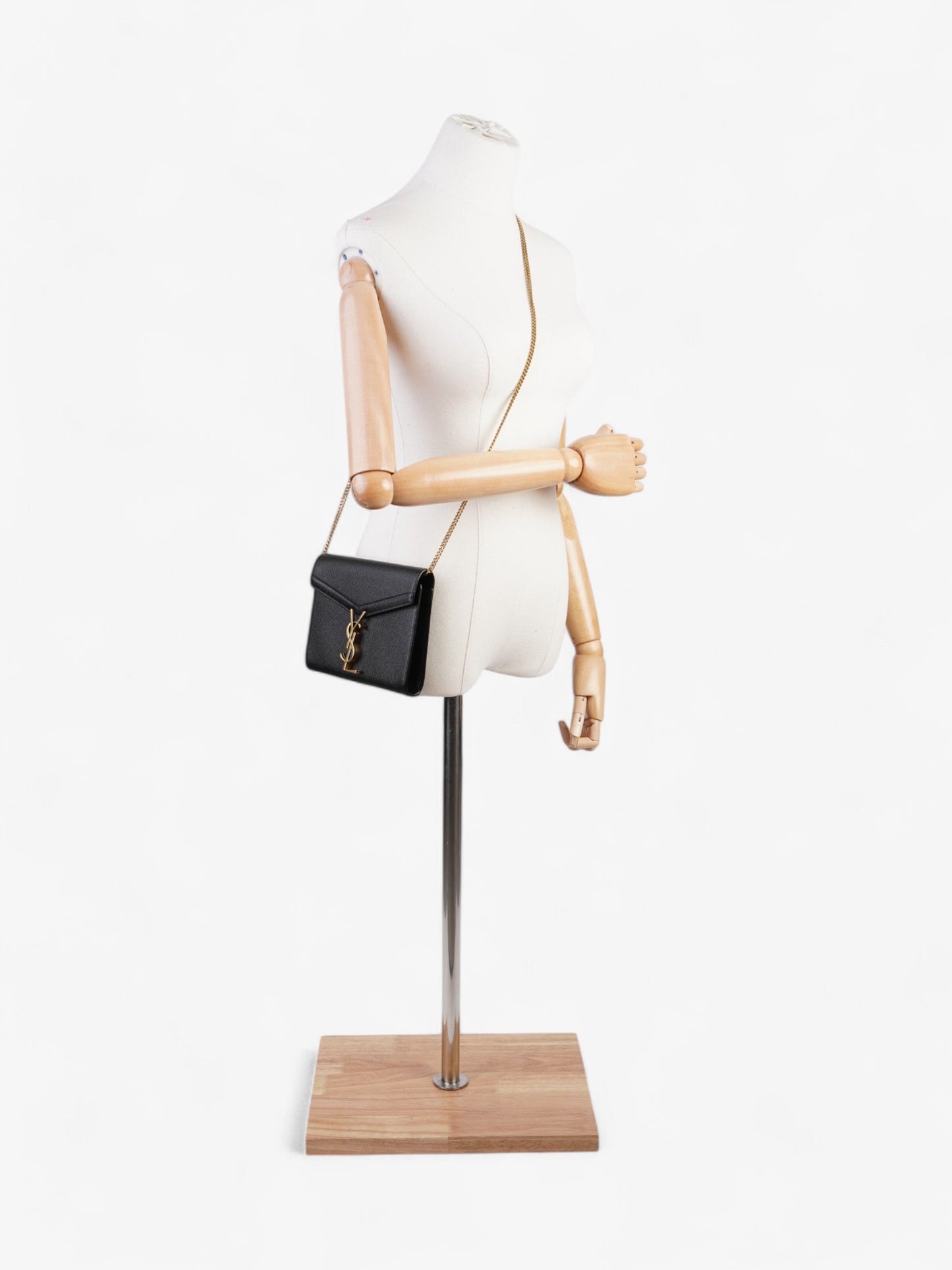 Saint Laurent Cassandra Wallet On Chain Black Leather