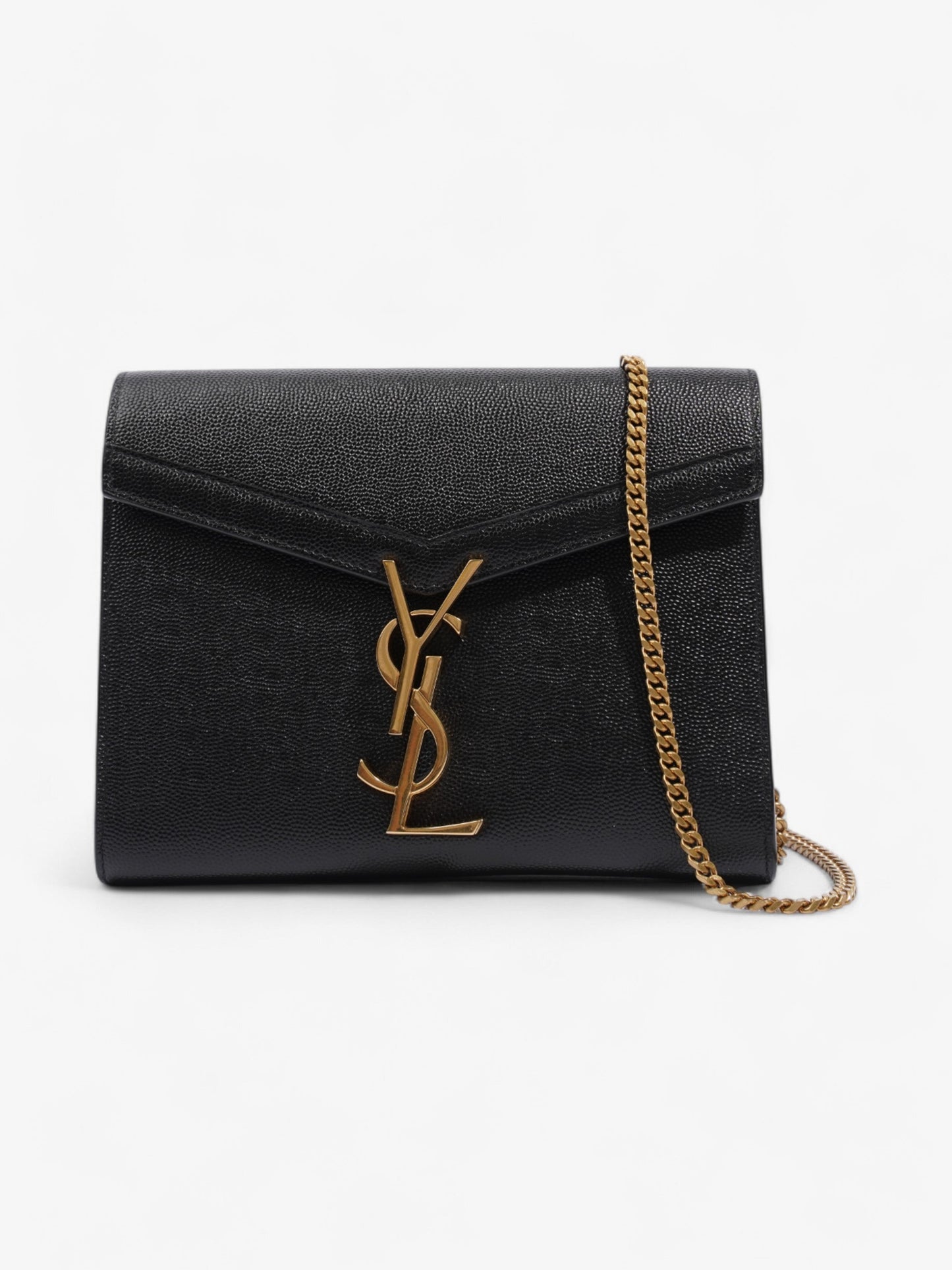 Saint Laurent Cassandra Wallet On Chain Black Leather