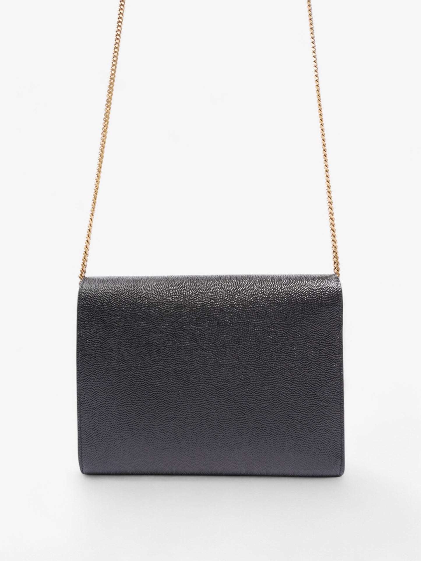 Saint Laurent Cassandra Wallet On Chain Black Leather