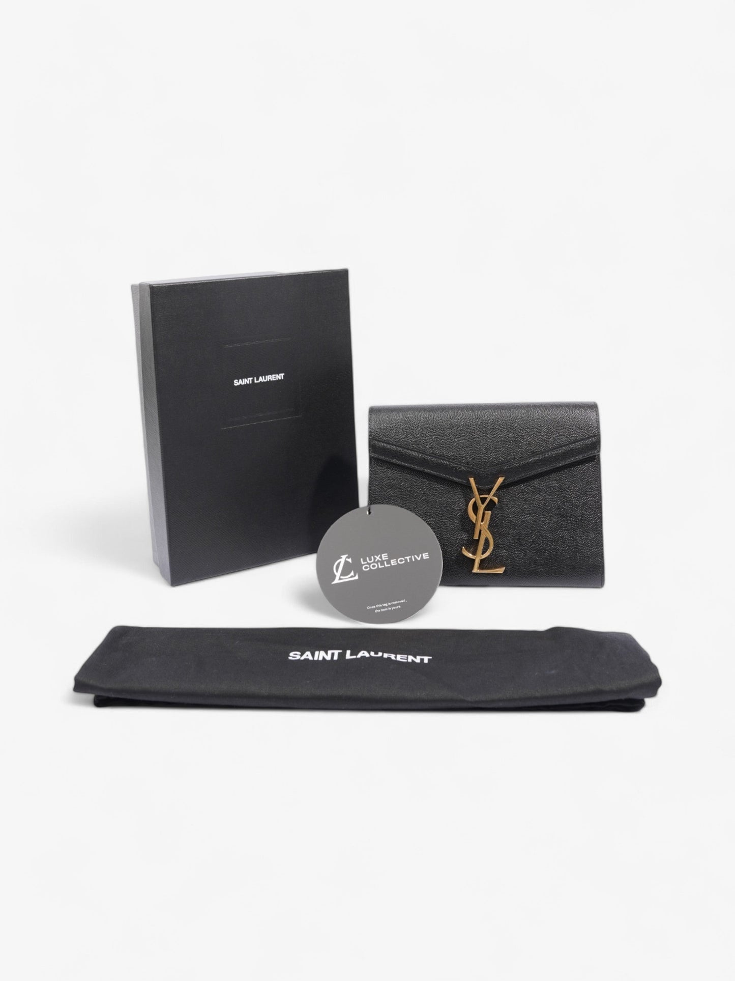 Saint Laurent Cassandra Wallet On Chain Black Leather