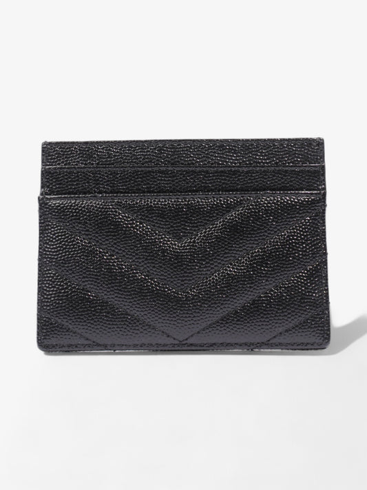 Saint Laurent Cassandre Card Holder Black / Gold Matelasse Leather