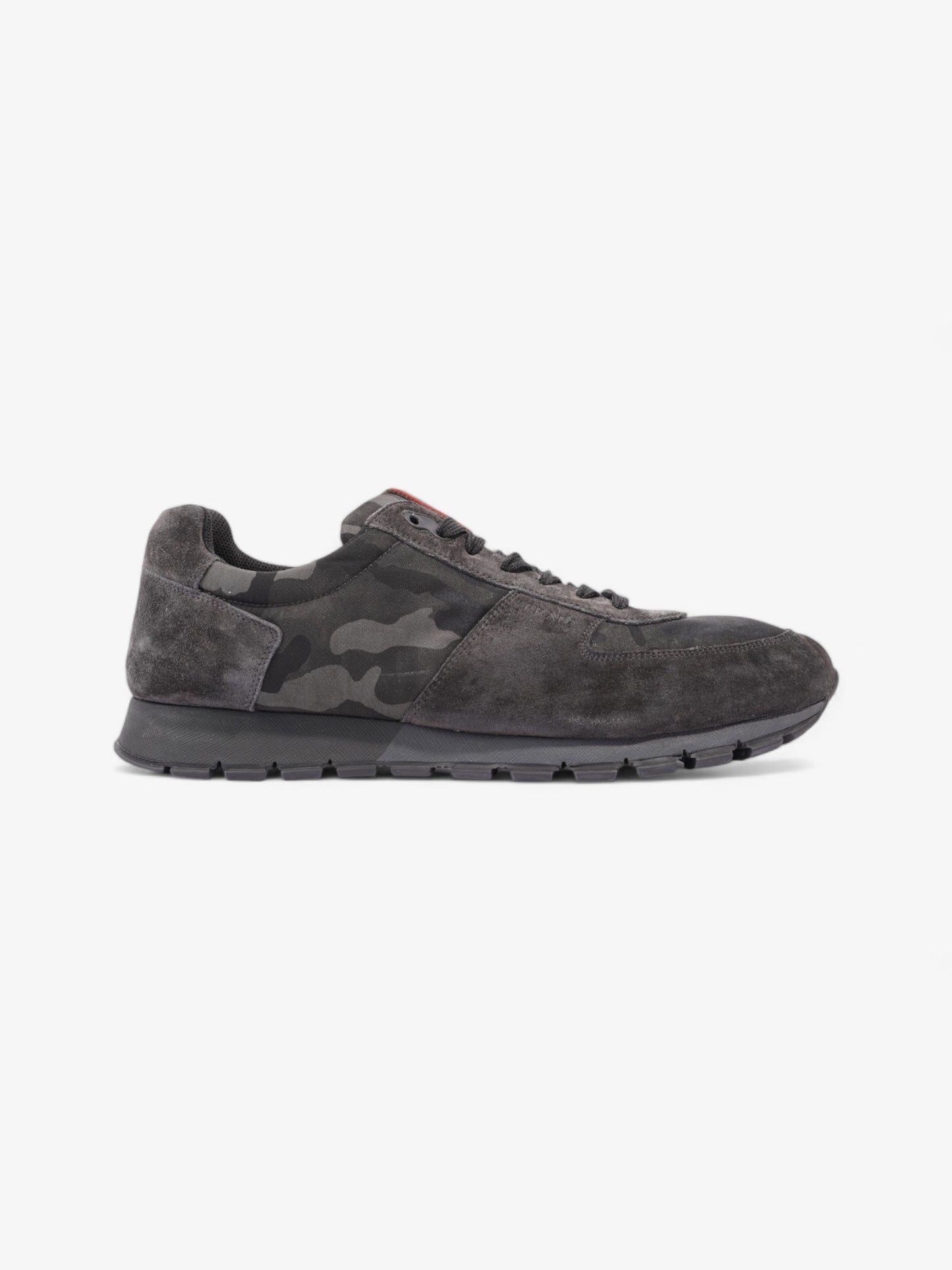 Prada Camo Sneakers Black / Grey / Khaki Suede EU 45 UK 11