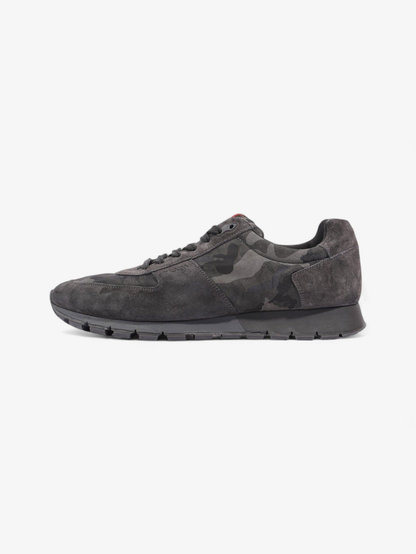 Prada Camo Sneakers Black / Grey / Khaki Suede EU 45 UK 11