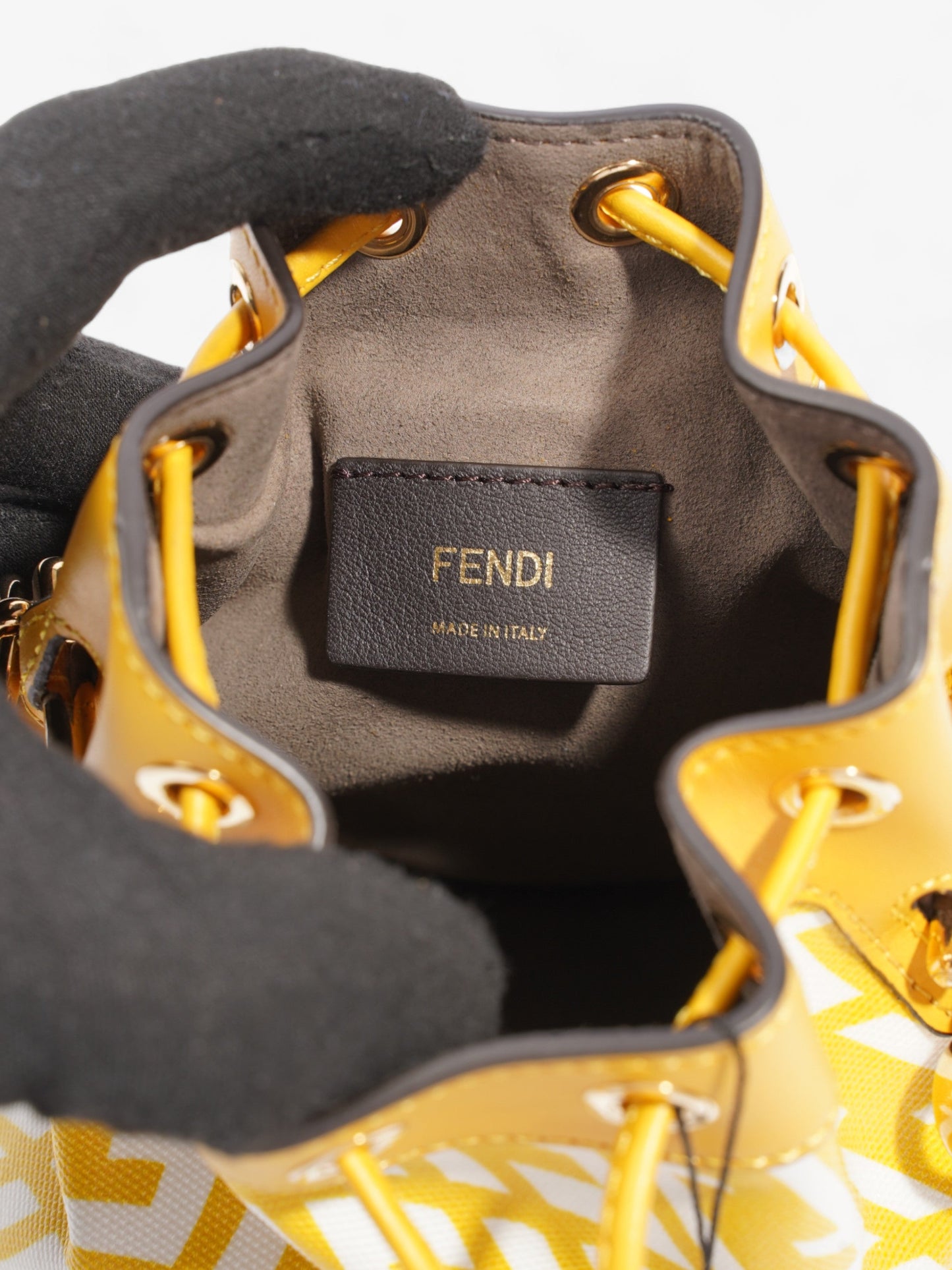 Fendi Mon Tresor Mini FF Vertigo Yellow Canvas