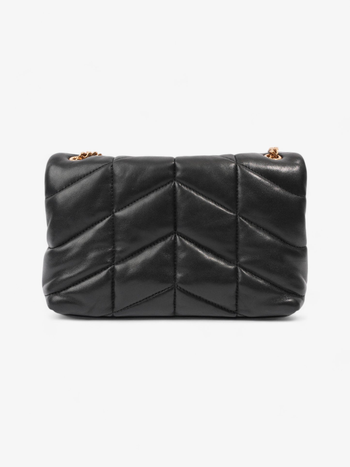 Saint Laurent Lou Lou Puffer Black Calfskin Leather Small