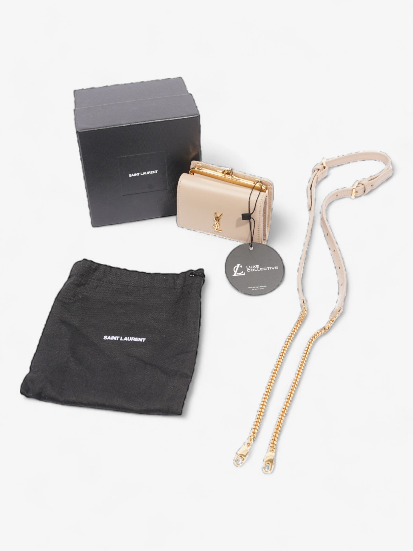 Saint Laurent Rider Wallet Beige Leather