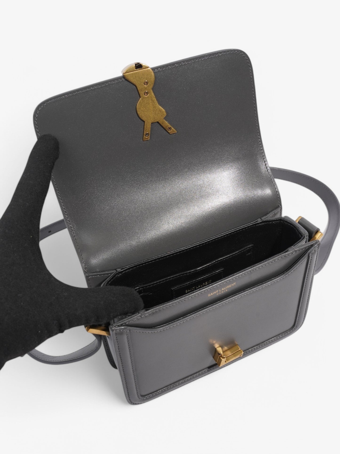 Saint Laurent SOLFERINO Grey Leather Small