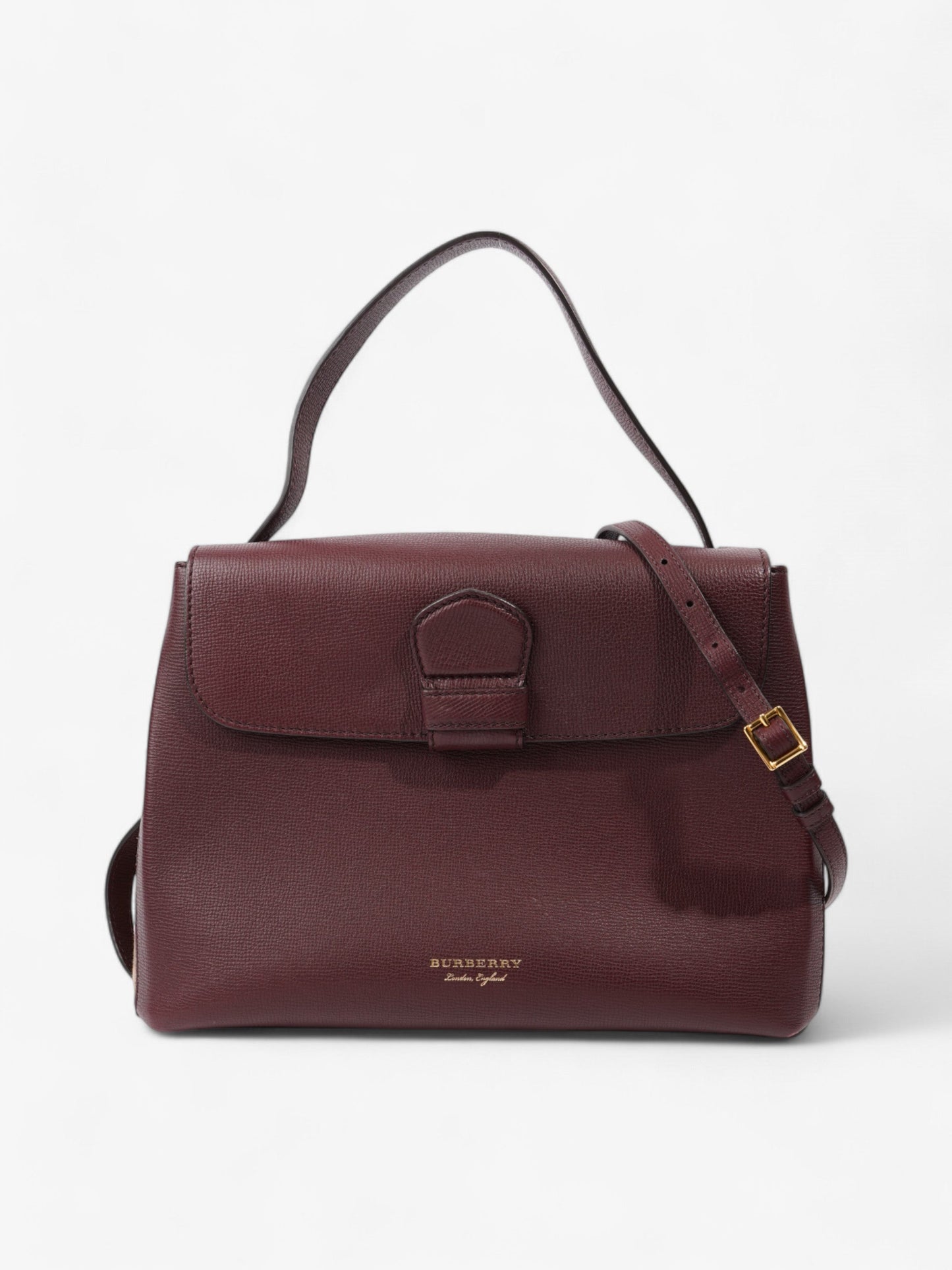 Burberry Camberley Burgundy / House Check Calfskin Leather Medium