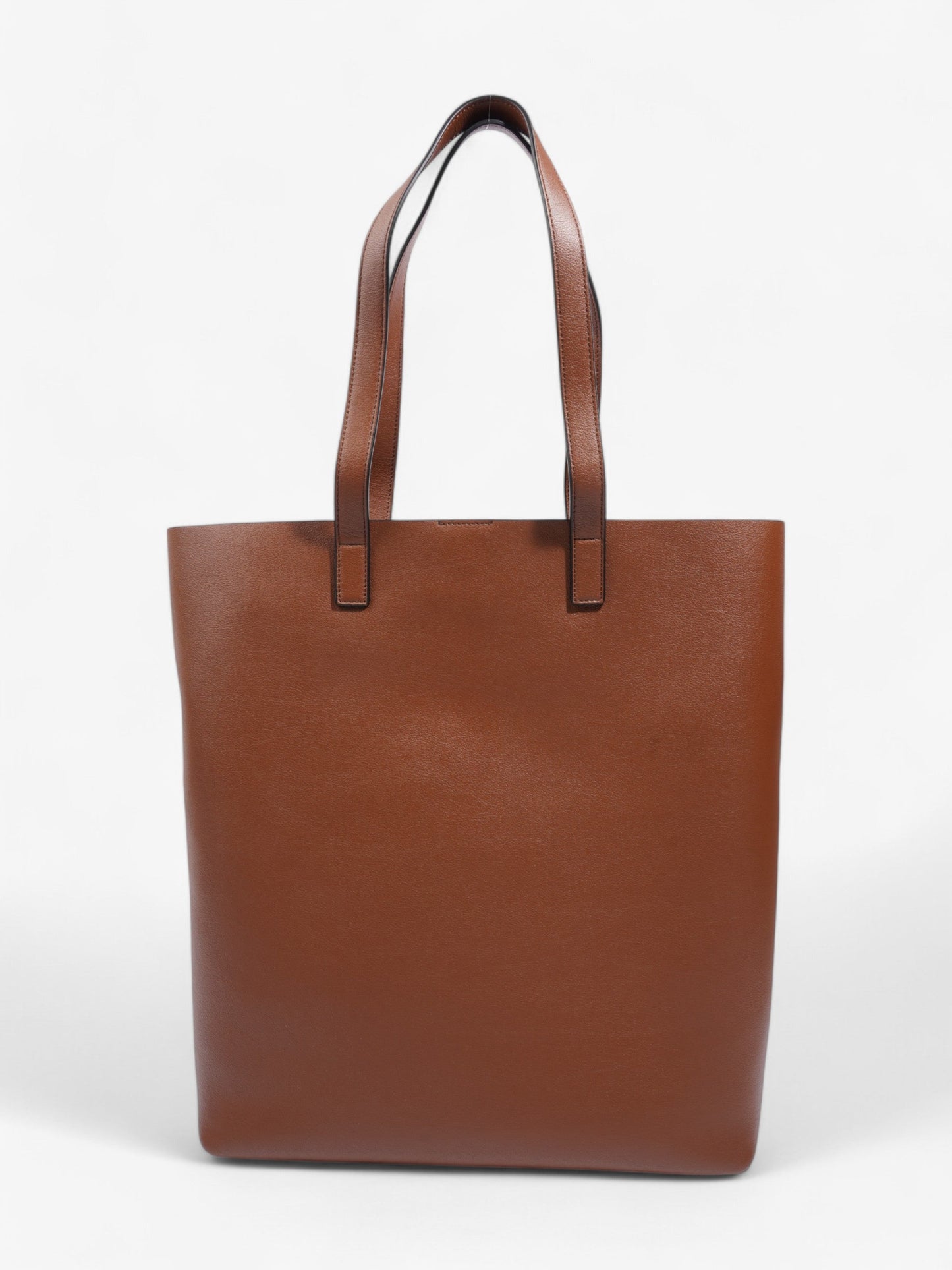Saint Laurent Shopping Bag Brown Calfskin Leather N/S