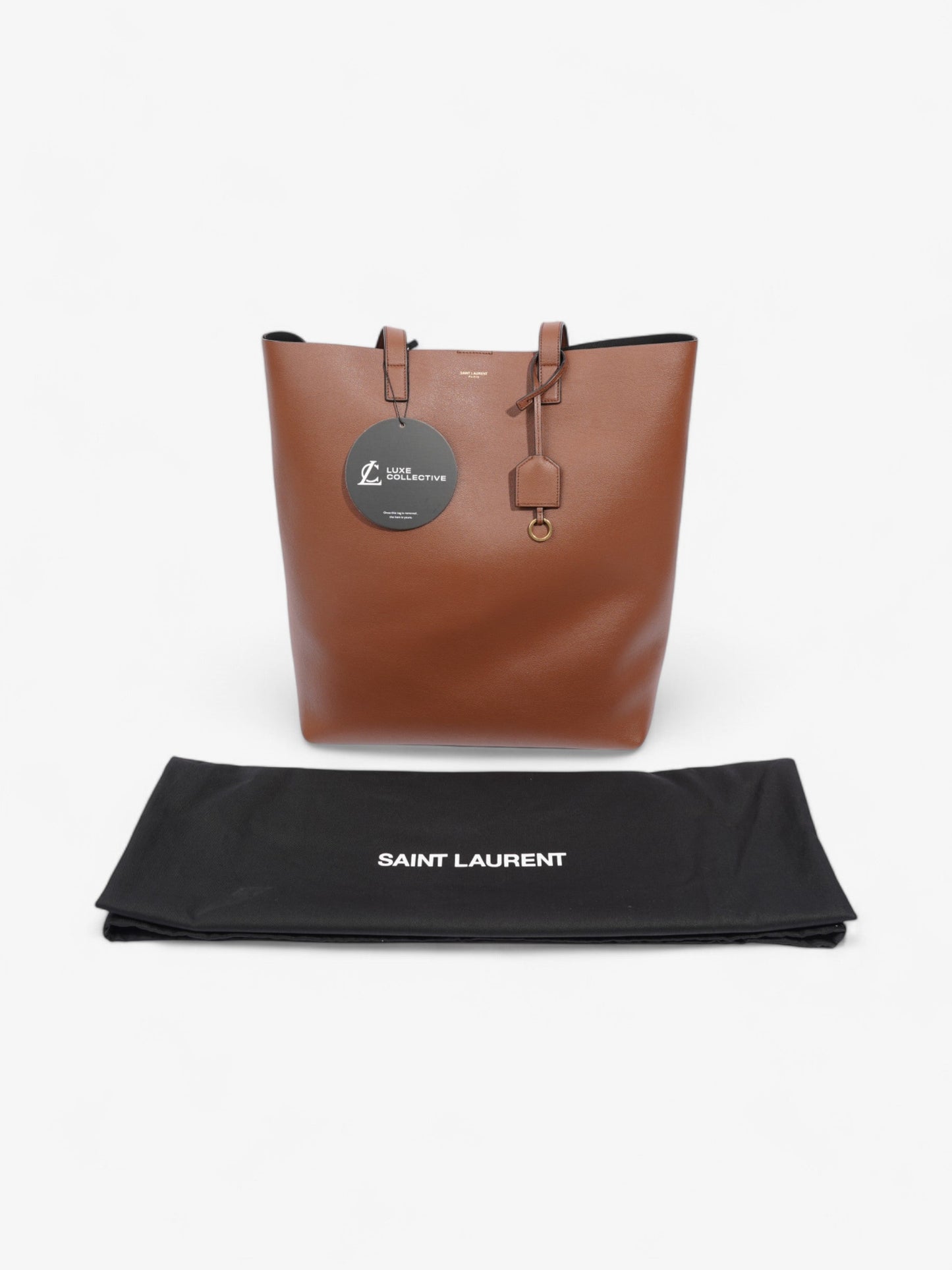 Saint Laurent Shopping Bag Brown Calfskin Leather N/S