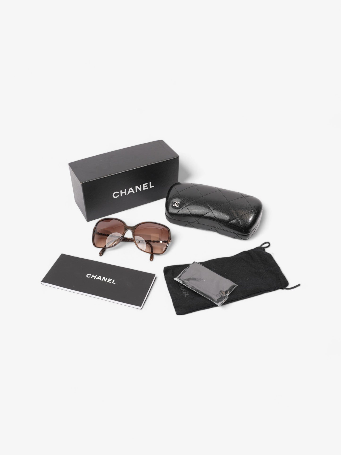 Chanel Square Sunglasses Brown Acetate 135mm