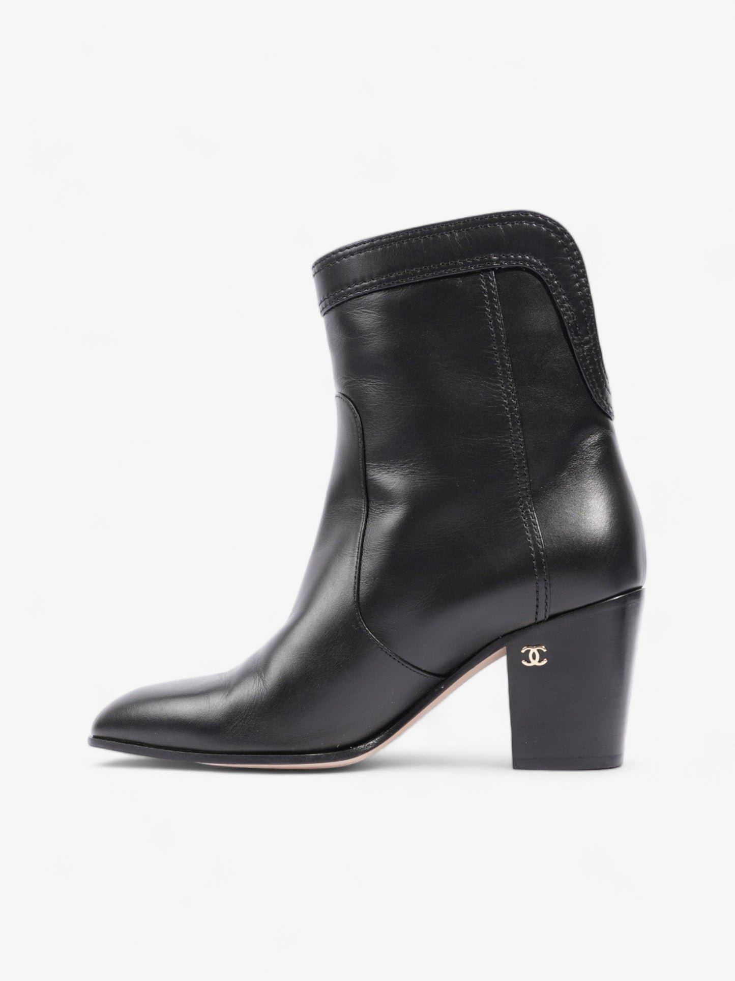 Chanel Western CC Boots 50mm Black Calfskin Leather EU 36.5 UK 3.5