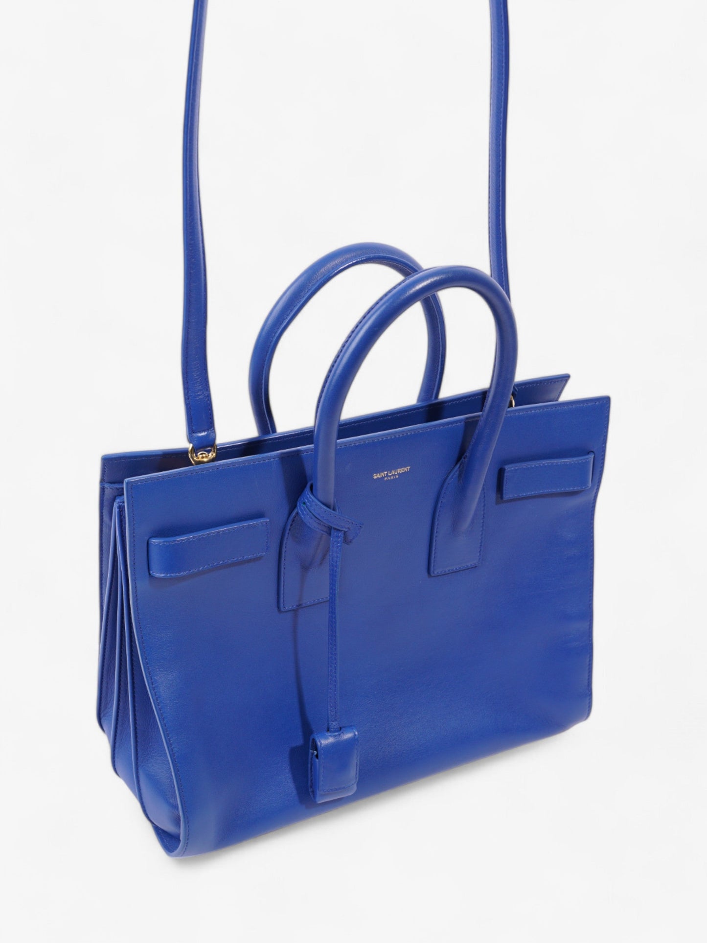 Saint Laurent Sac De Jour Blue Calfskin Leather Small