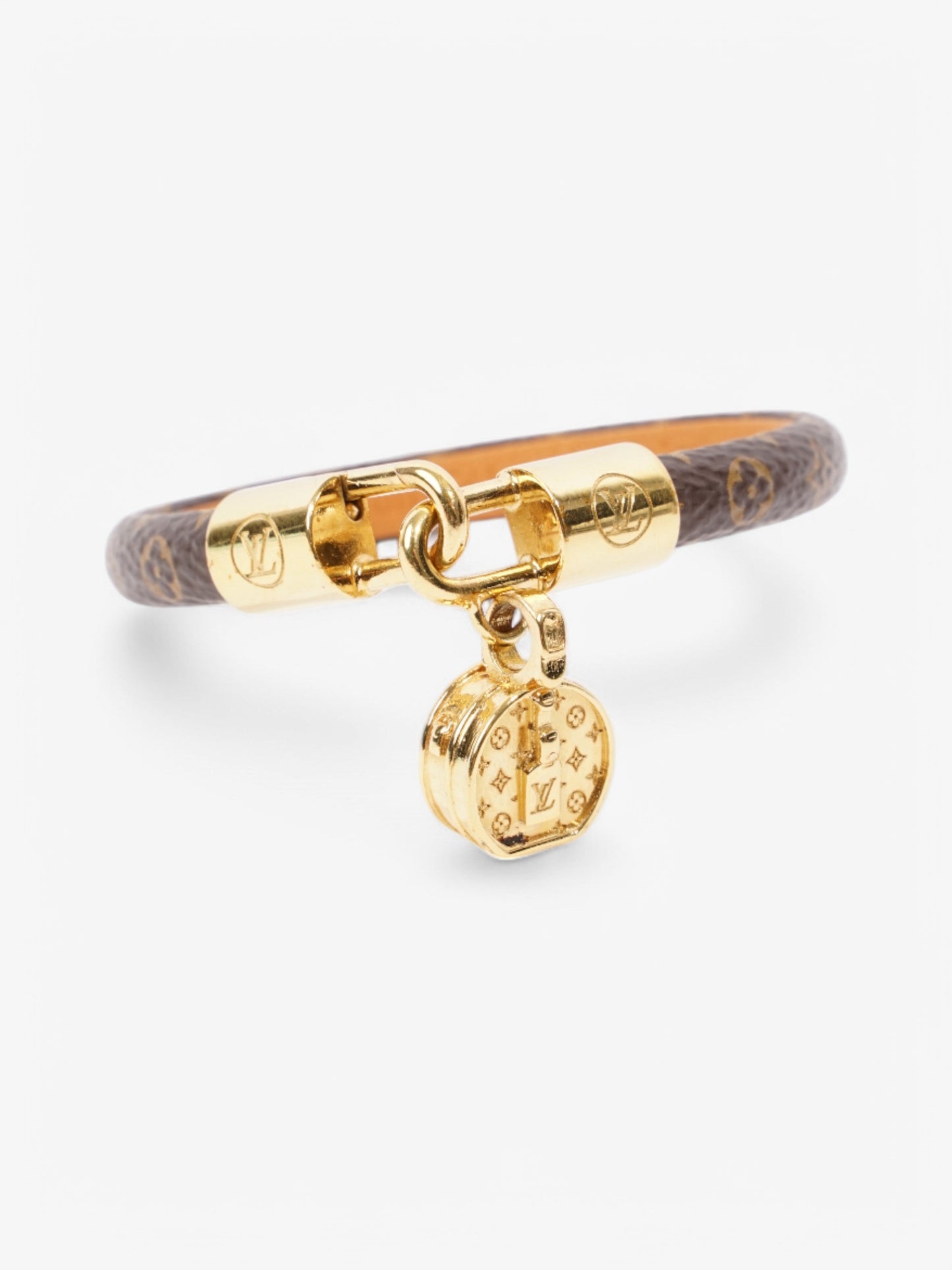 Louis Vuitton LV Tribute Charm Bracelet Monogram / Gold Coated Canvas 17
