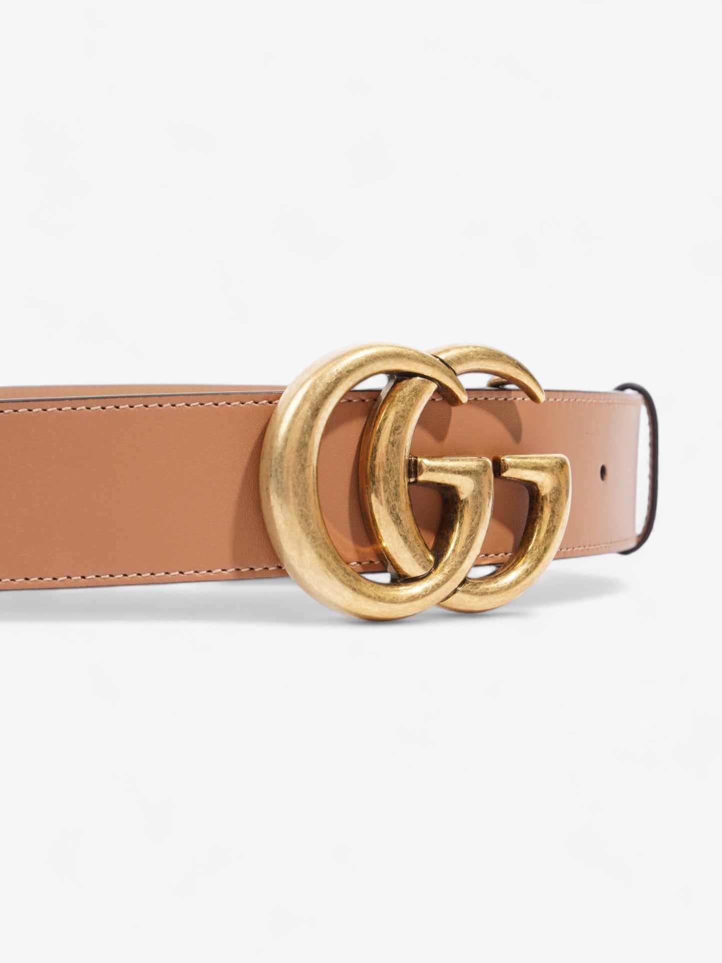 Gucci GG Marmont Wide Belt Brown Leather 80cm 32"