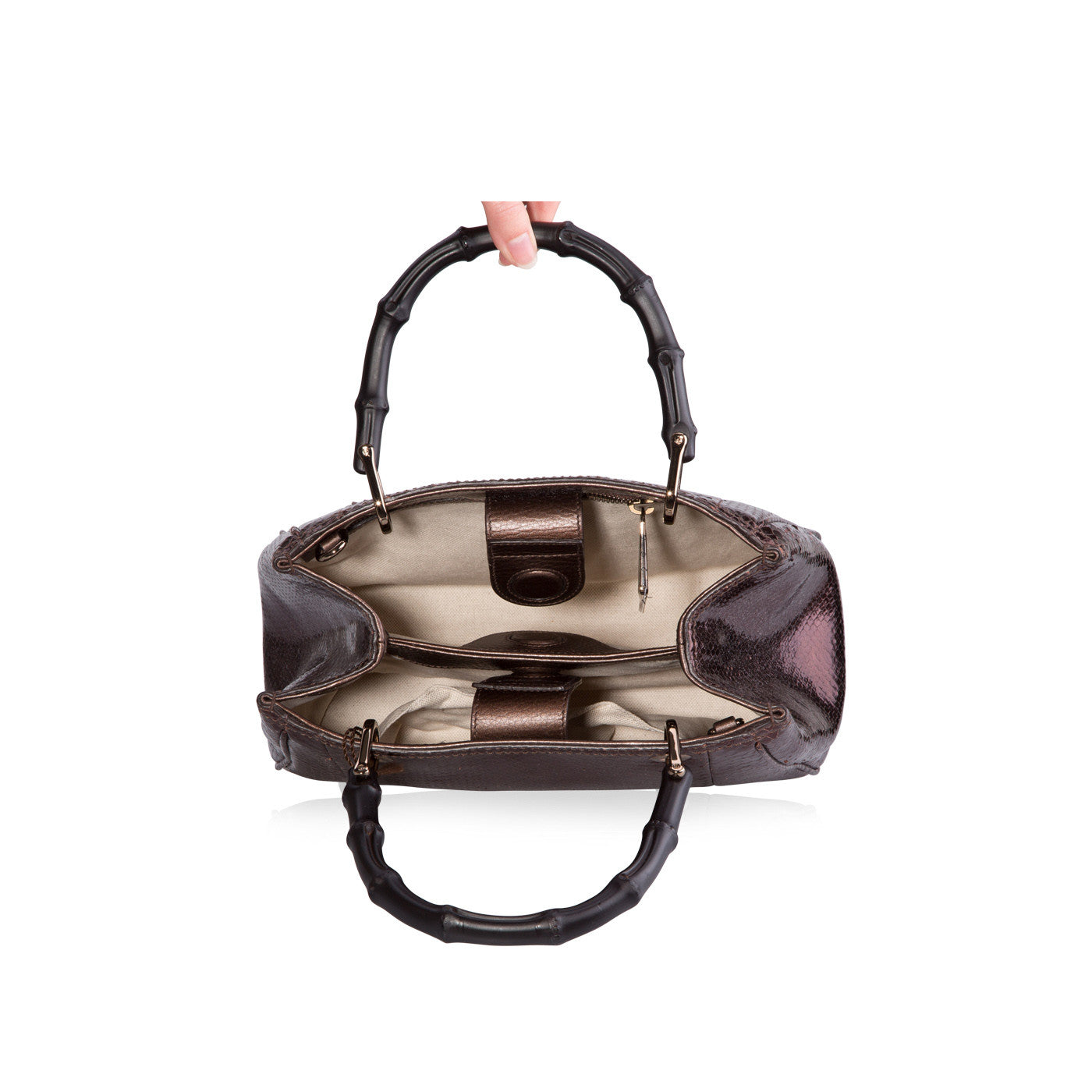 Gucci Bamboo Shopper Python