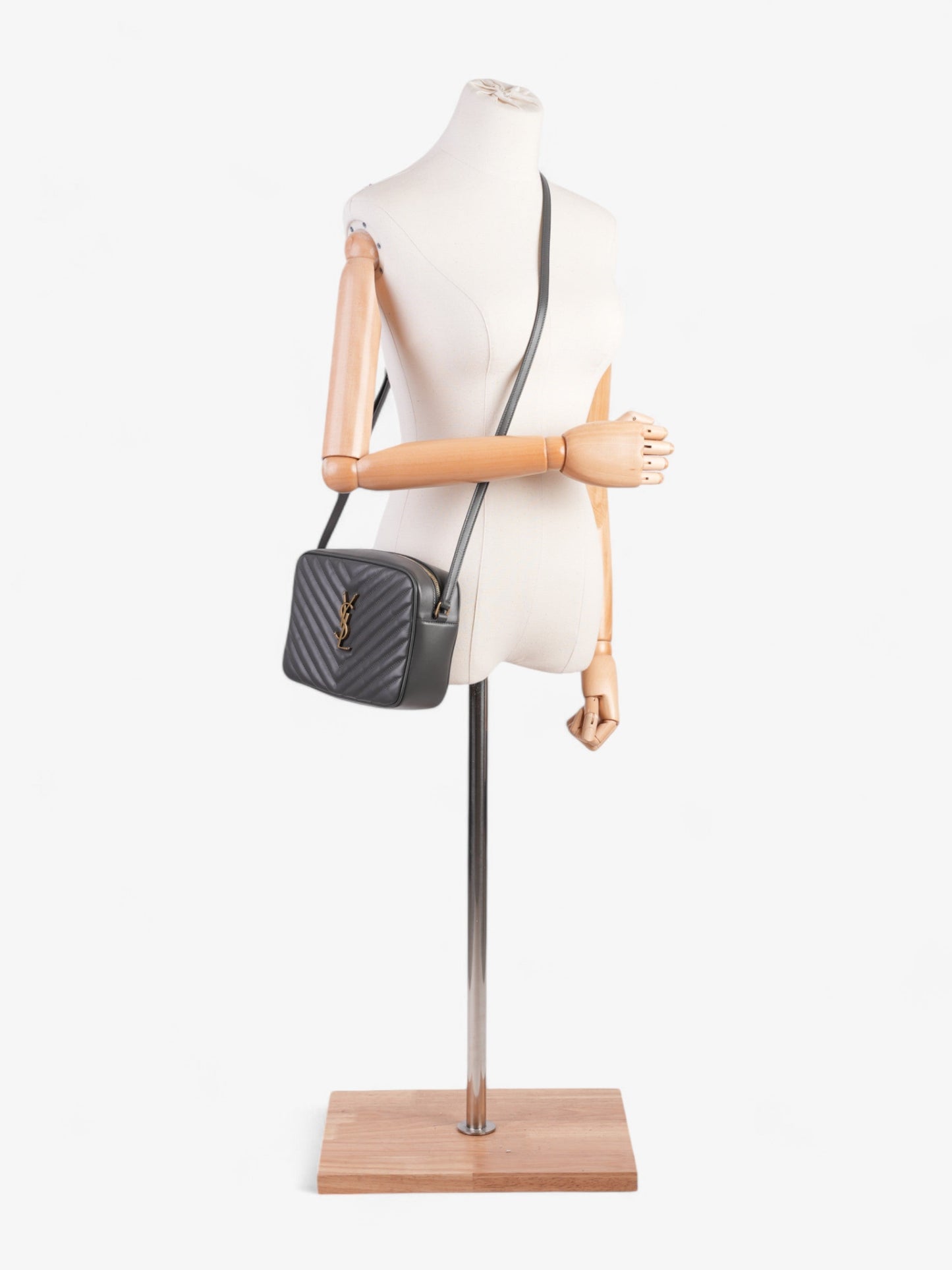 Saint Laurent Lou Monogram Camera Bag Grey Calfskin Leather