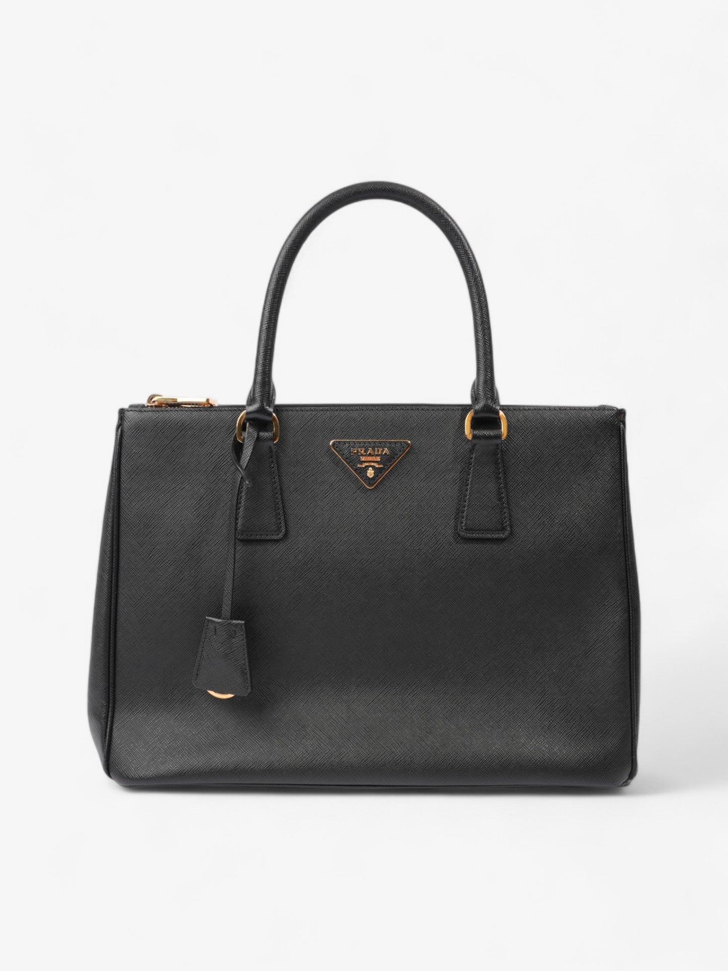 Prada Galleria Double Zip Tote Black Saffiano Leather