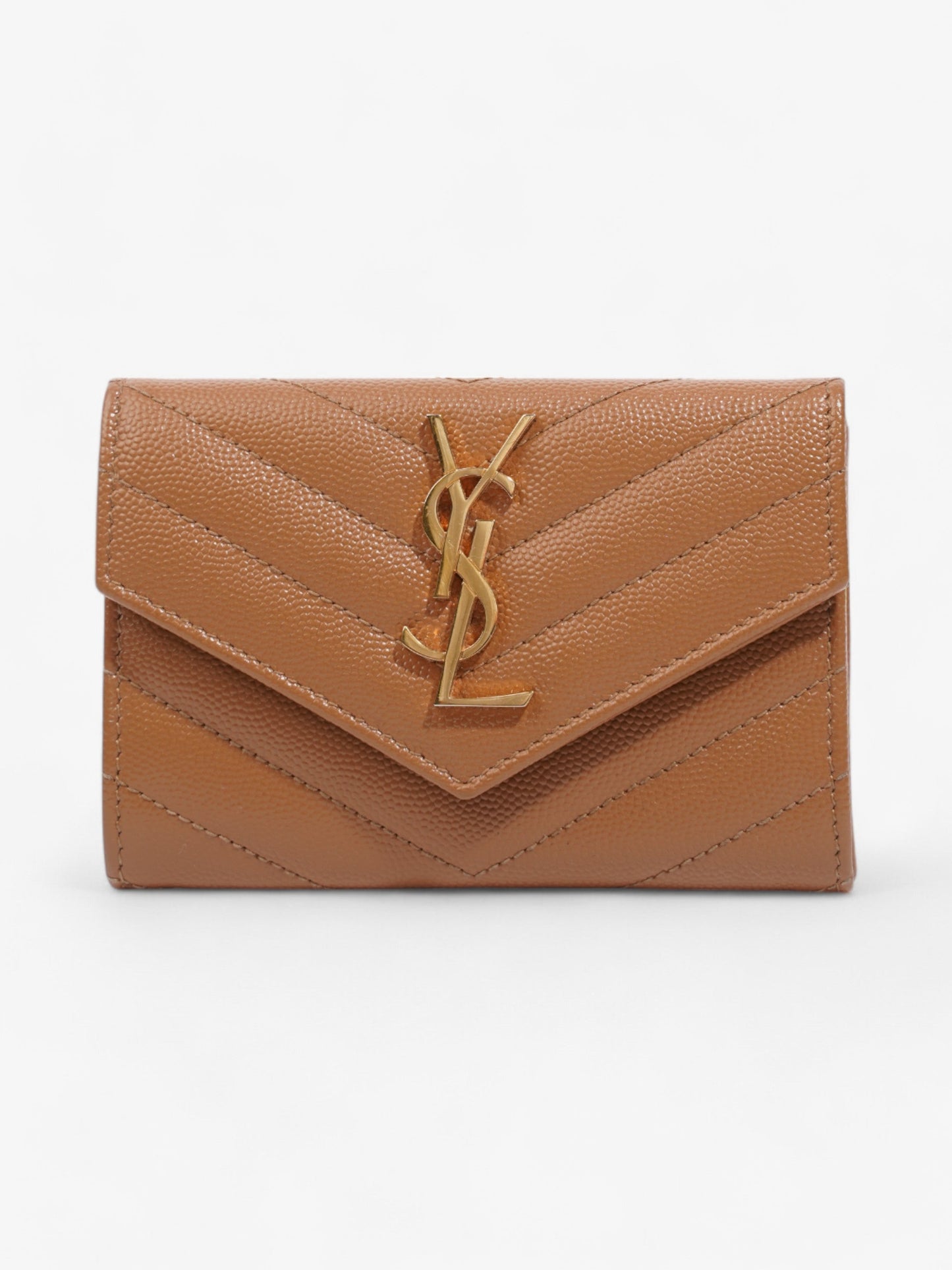 Saint Laurent Monogram Envelope Wallet Dune Grained Leather Small
