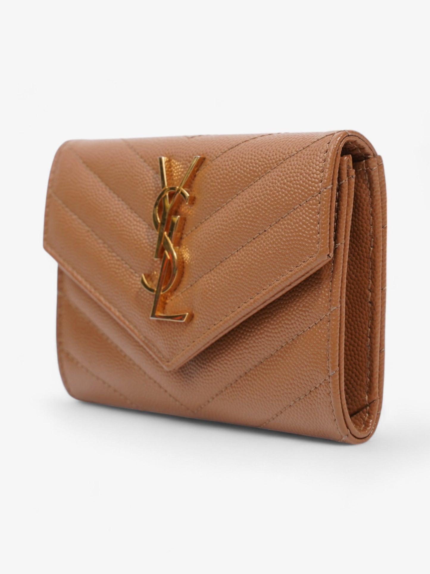 Saint Laurent Monogram Envelope Wallet Dune Grained Leather Small