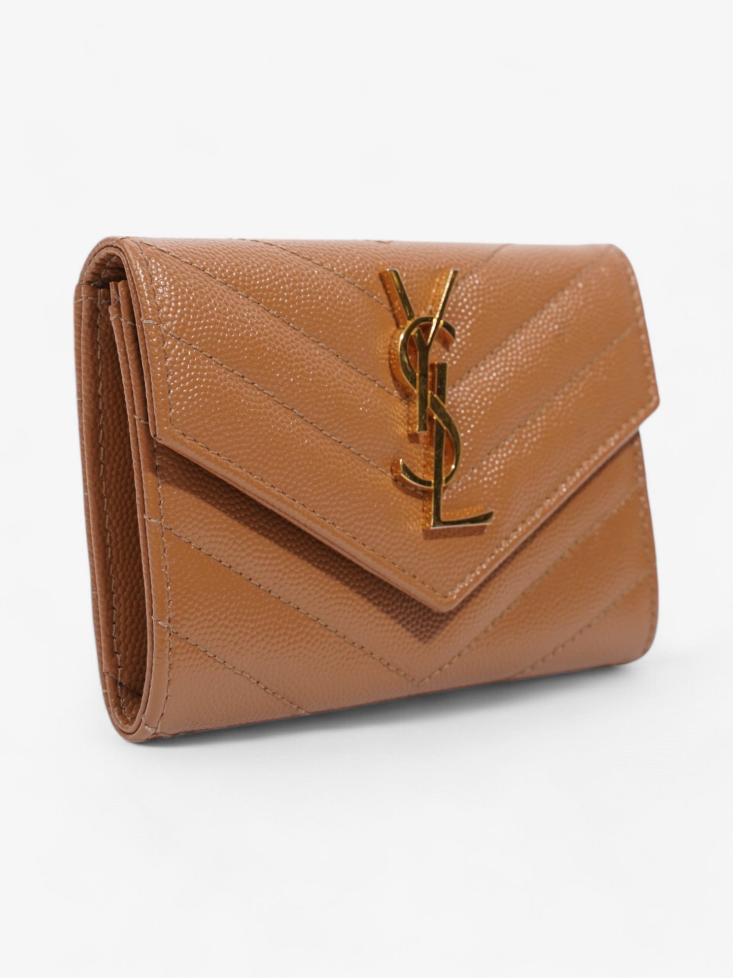 Saint Laurent Monogram Envelope Wallet Dune Grained Leather Small