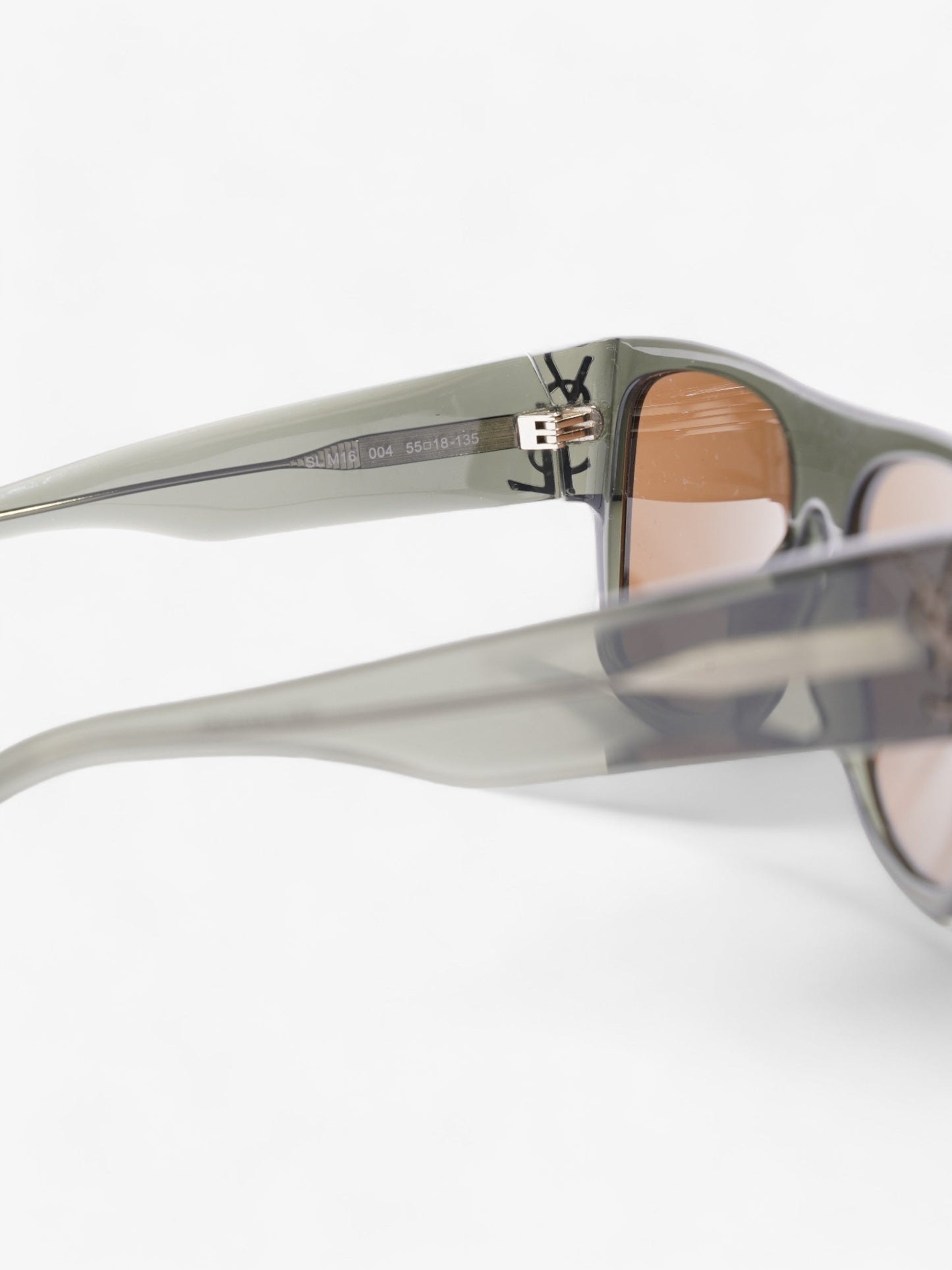 Saint Laurent SL M16 Sunglasses Olive Green Acetate 135mm