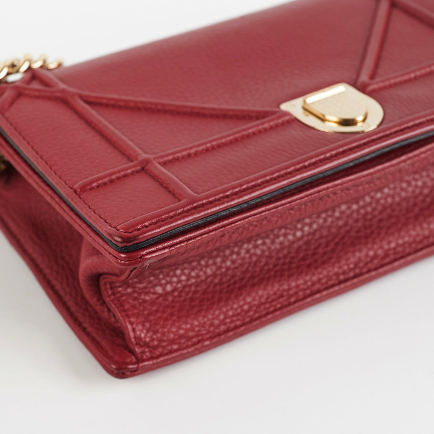 Christian Dior Small Diorama Burgundy Crossbody Bag