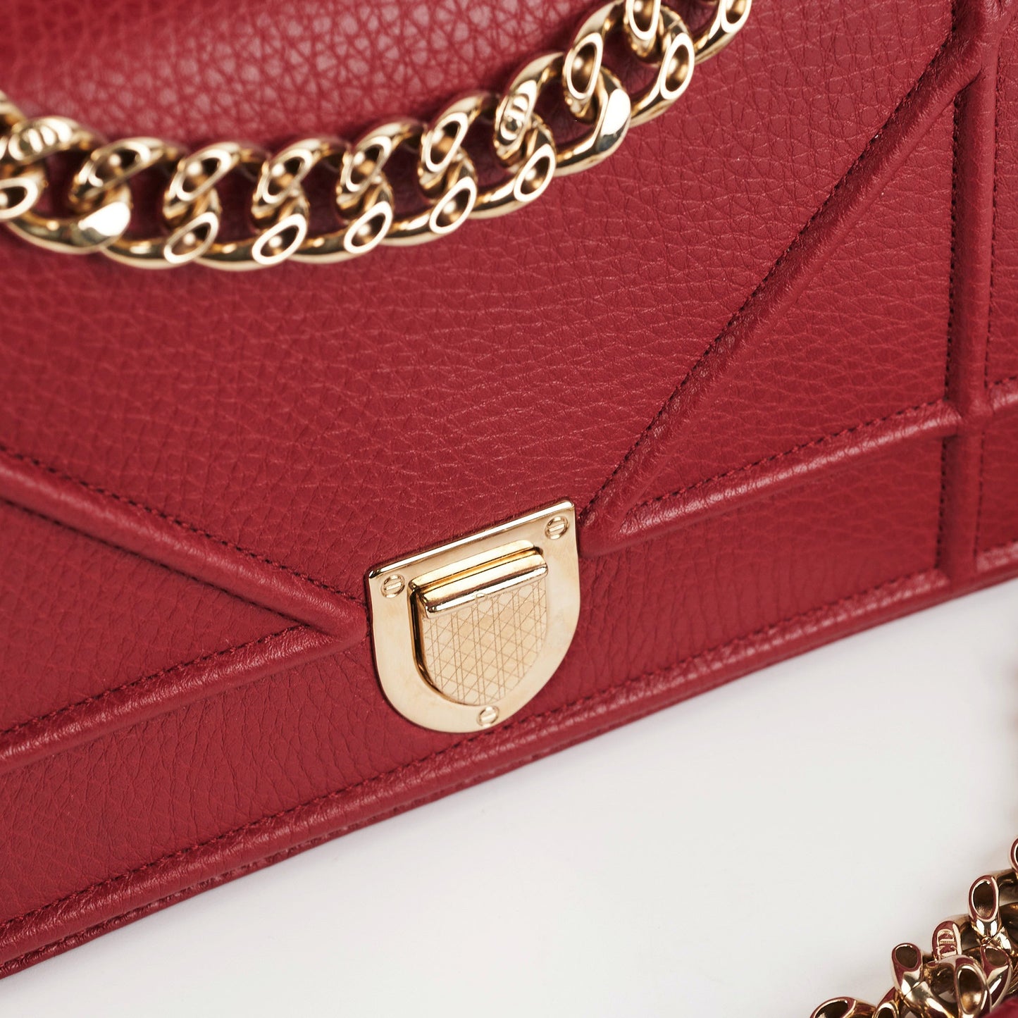 Christian Dior Small Diorama Burgundy Crossbody Bag