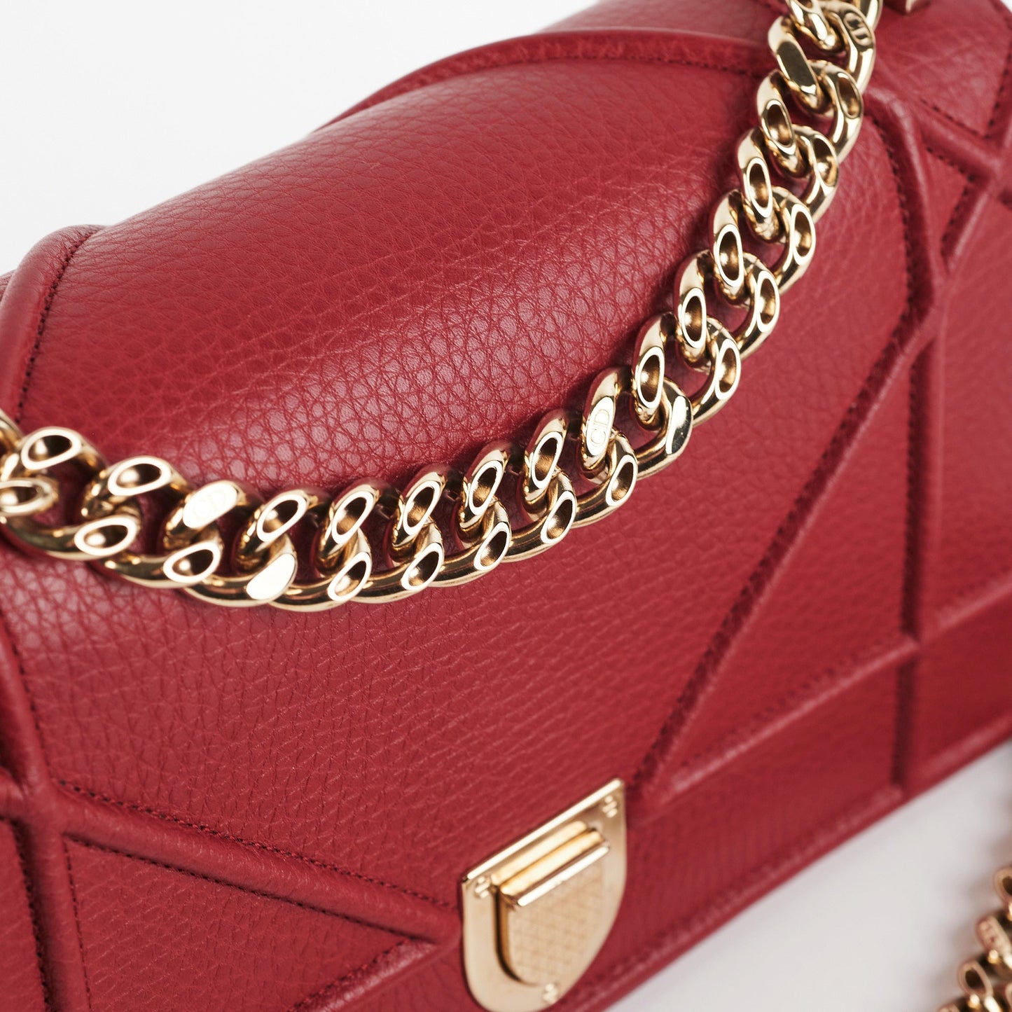 Christian Dior Small Diorama Burgundy Crossbody Bag