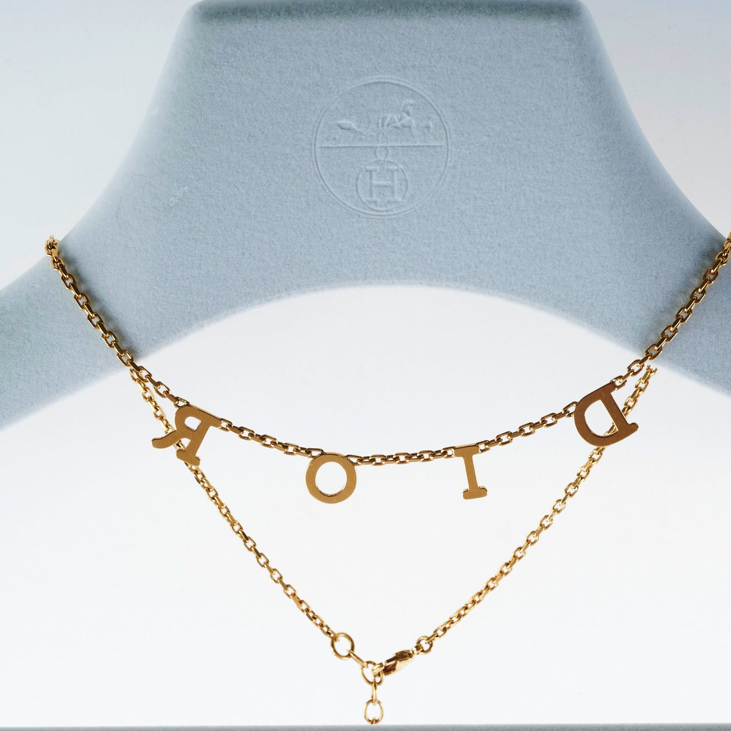 Christian Dior Multicolour Rhinestone Logo Necklace Costume Jewellery