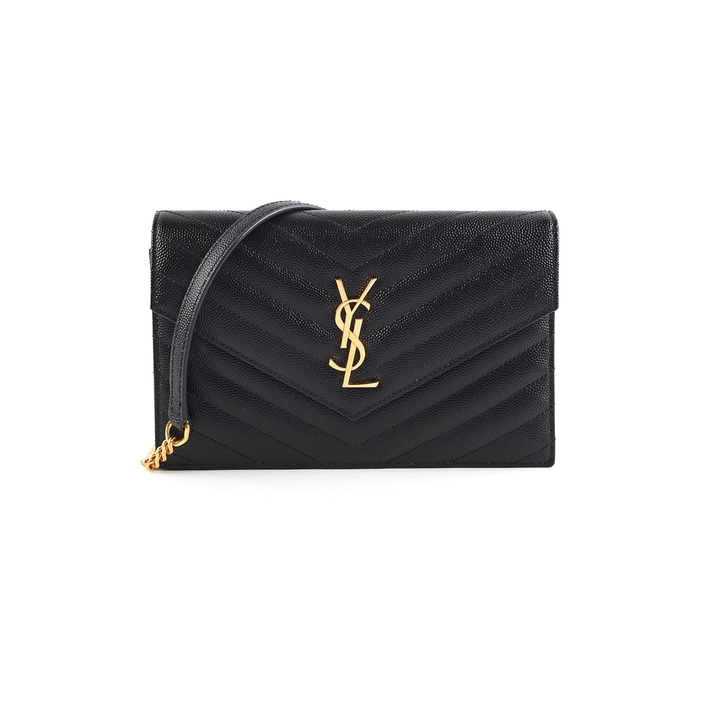 ITEM 25 - Saint Laurent Cassandre Wallet On Chain (WOC) Small Black