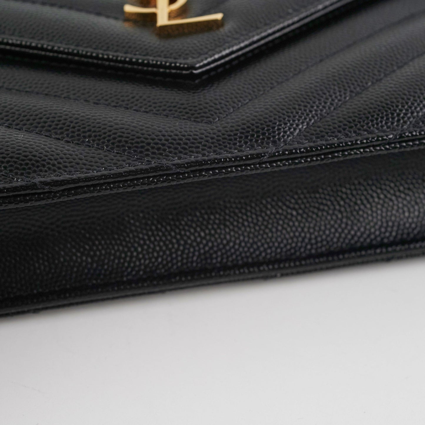 ITEM 25 - Saint Laurent Cassandre Wallet On Chain (WOC) Small Black