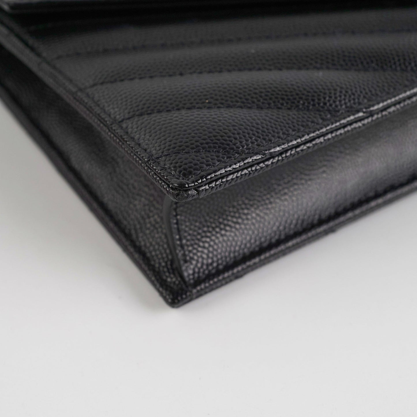 ITEM 25 - Saint Laurent Cassandre Wallet On Chain (WOC) Small Black