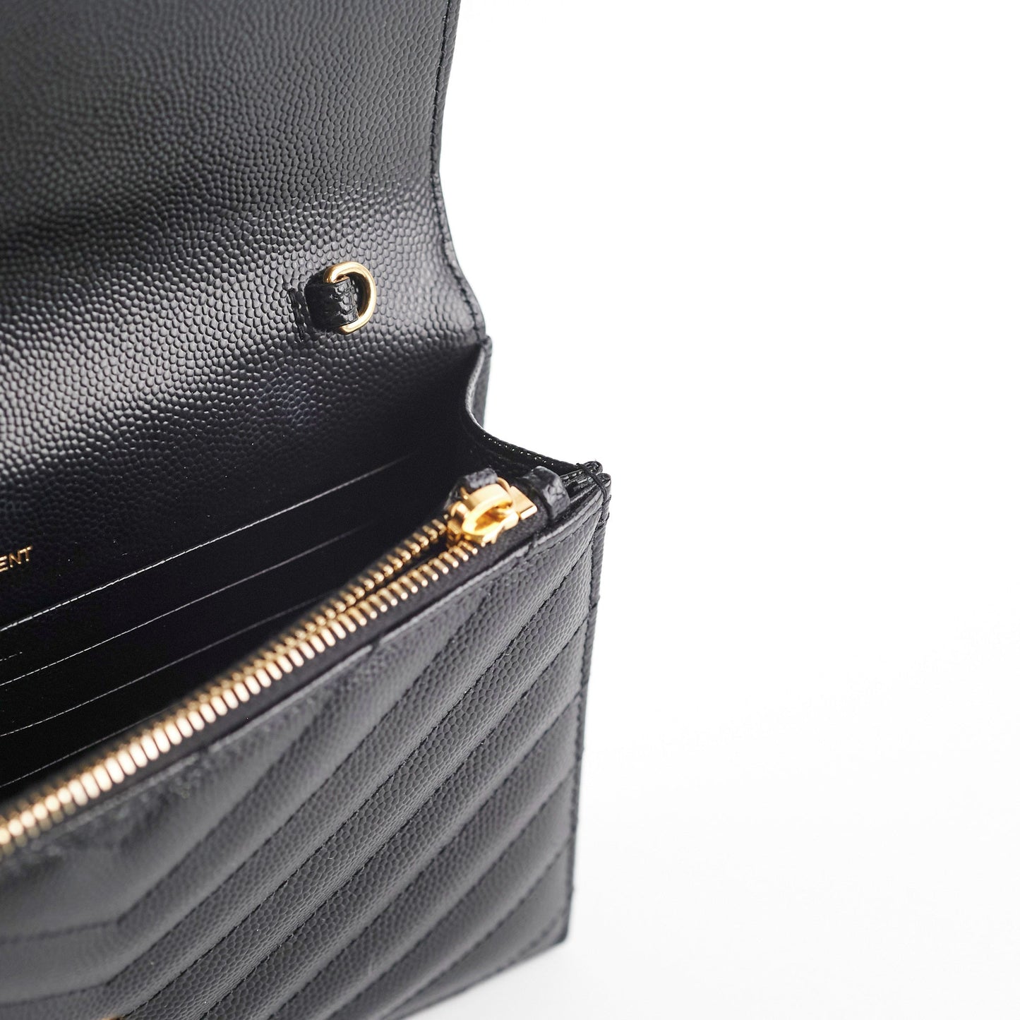 ITEM 25 - Saint Laurent Cassandre Wallet On Chain (WOC) Small Black
