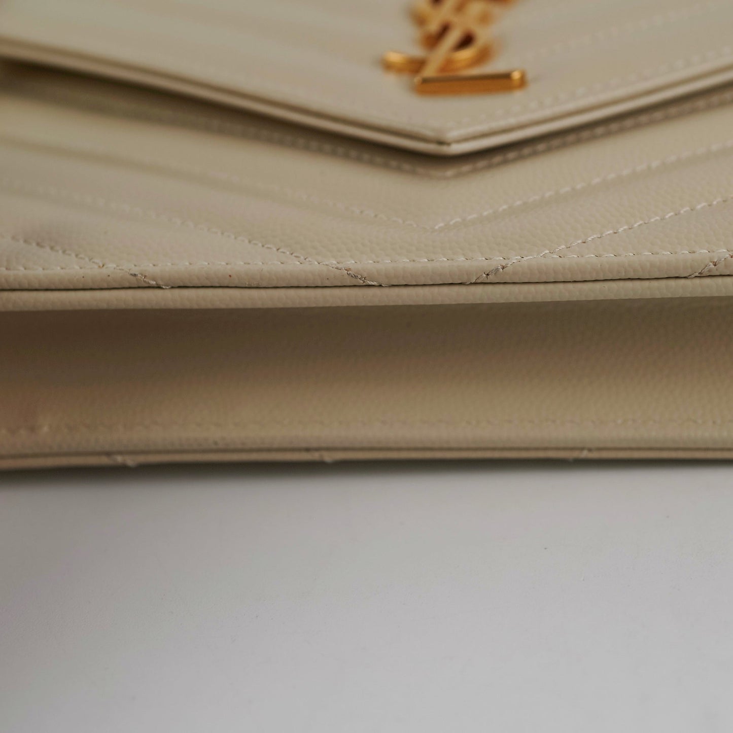 ITEM 24 - Saint Laurent Cassandre Envelope Cream Wallet On Chain WOC