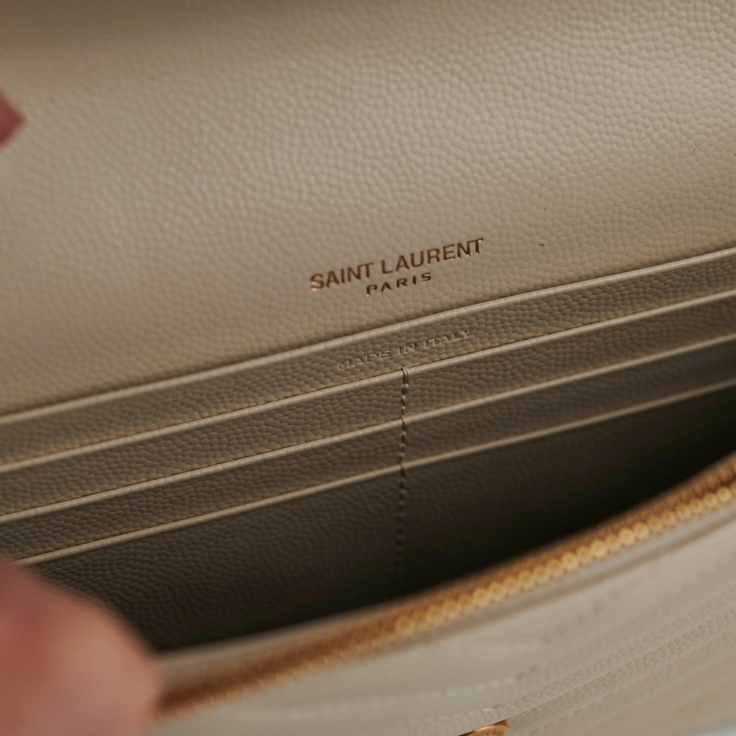 ITEM 24 - Saint Laurent Cassandre Envelope Cream Wallet On Chain WOC
