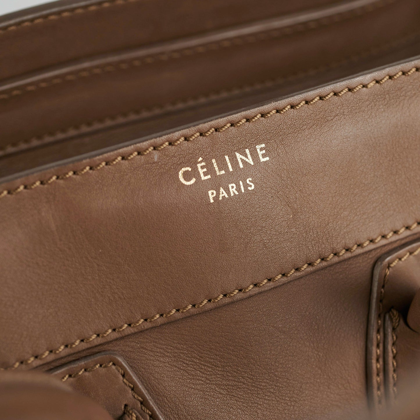 Celine Micro Luggage Taupe Tote