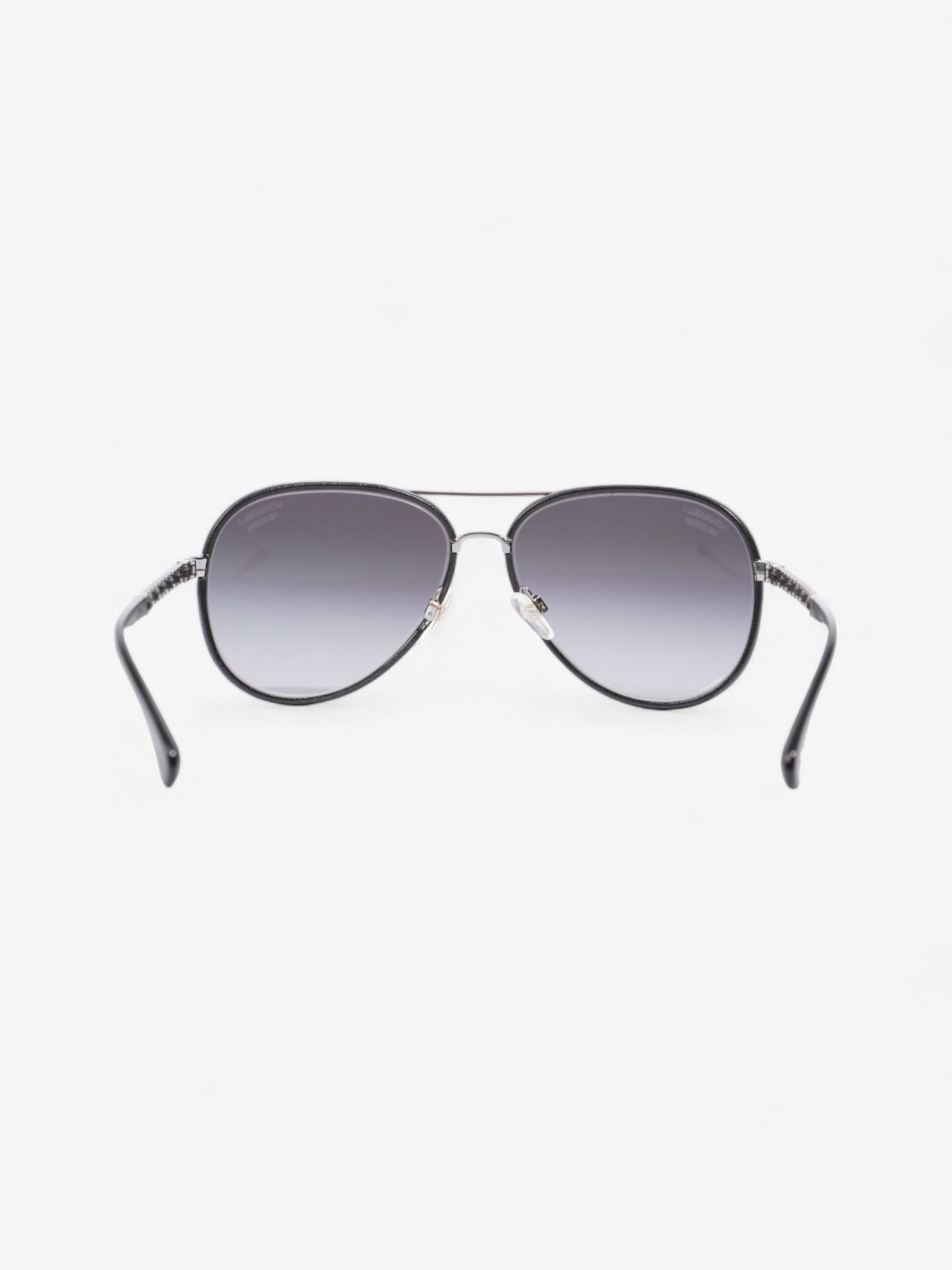 Chanel Pilot-Frame Sunglasses Black Acetate 140mm