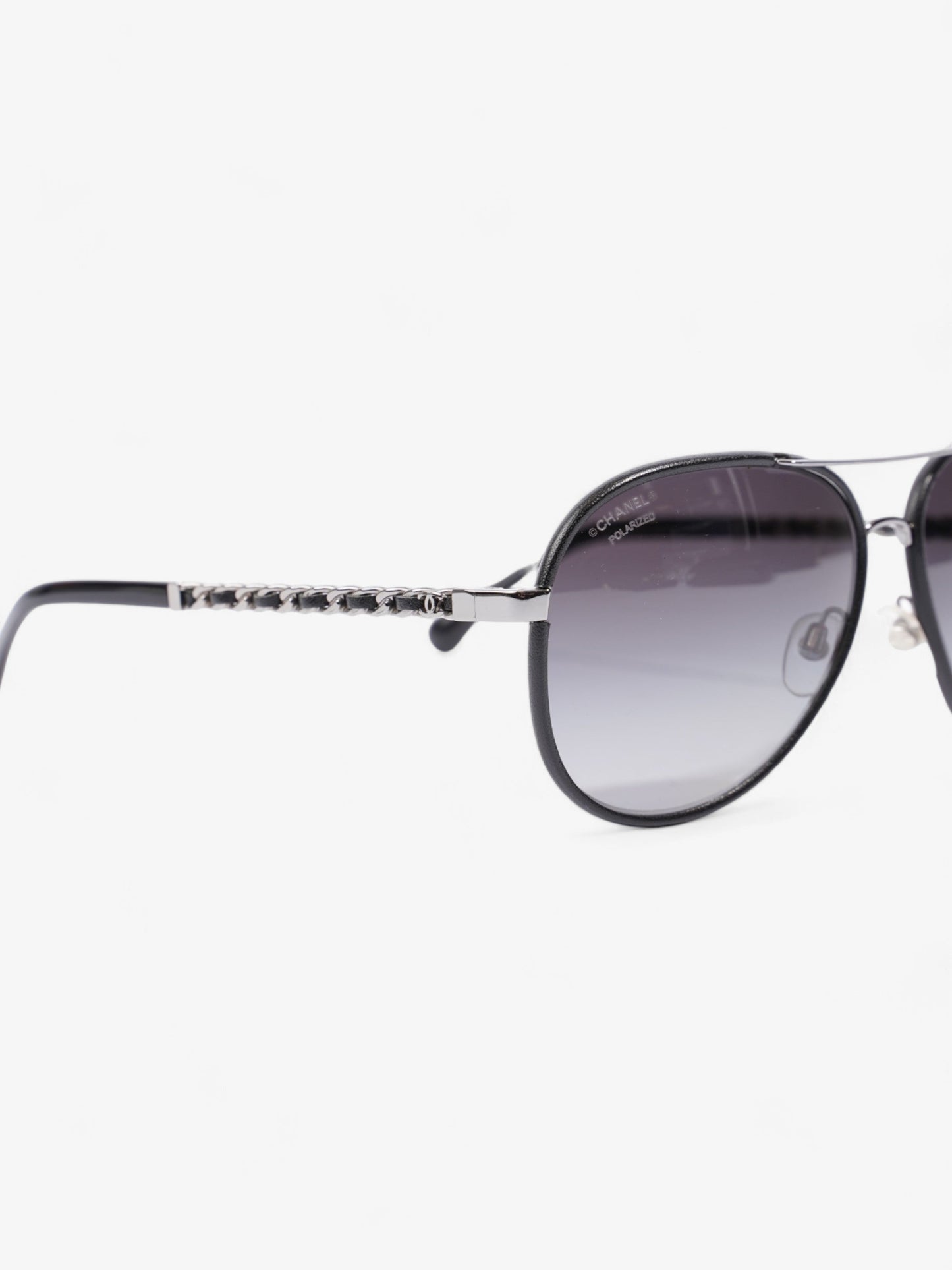 Chanel Pilot-Frame Sunglasses Black Acetate 140mm