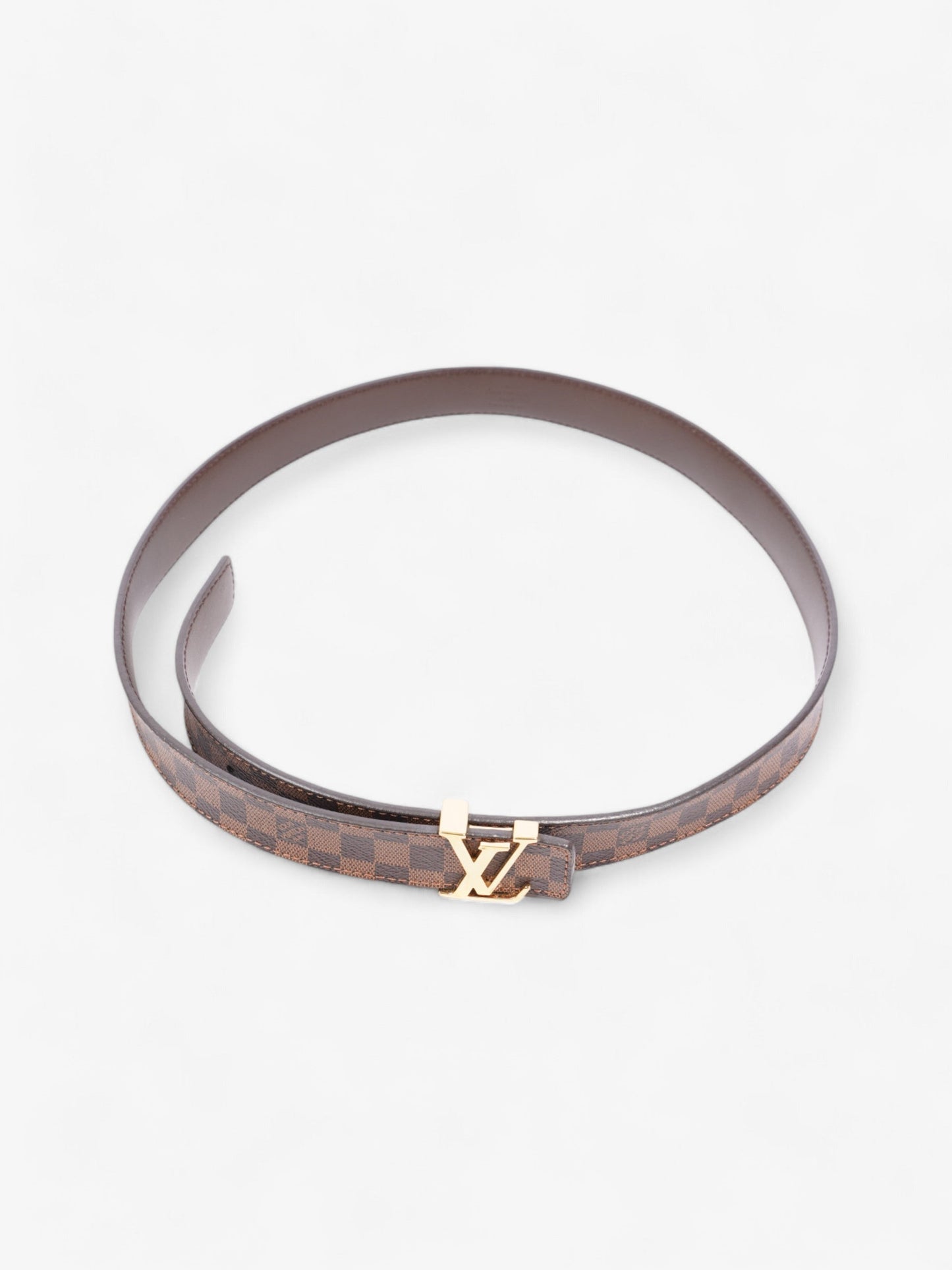 Louis Vuitton LV Iconic Belt Damier Ebene / Gold Coated Canvas 80cm / 32"